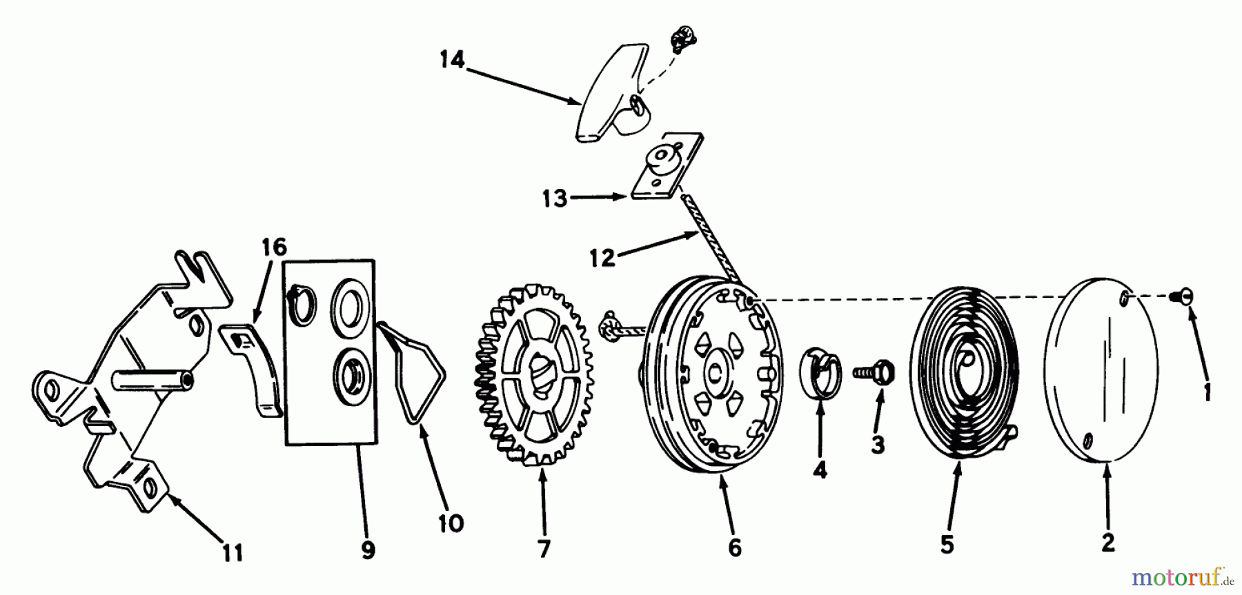  Toro Neu Mowers, Walk-Behind Seite 2 21500 - Toro Guardian Lawnmower, 1974 (4000001-4999999) REWIND STARTER NO. 590450A