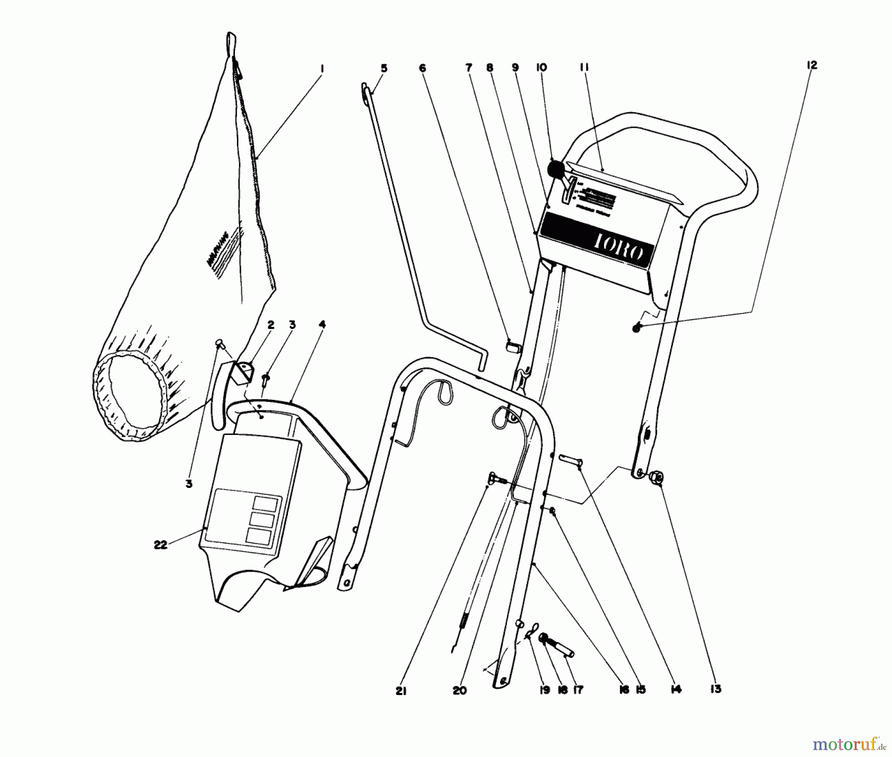  Toro Neu Mowers, Walk-Behind Seite 2 21500 - Toro Guardian Lawnmower, 1975 (5000001-5999999) HANDLE ASSEMBLY