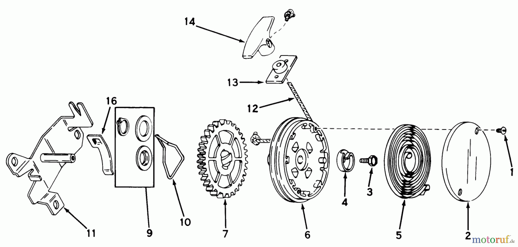  Toro Neu Mowers, Walk-Behind Seite 1 19477 - Toro Guardian Lawnmower, 1977 (7000001-7999999) REWIND STARTER NO. 590450A