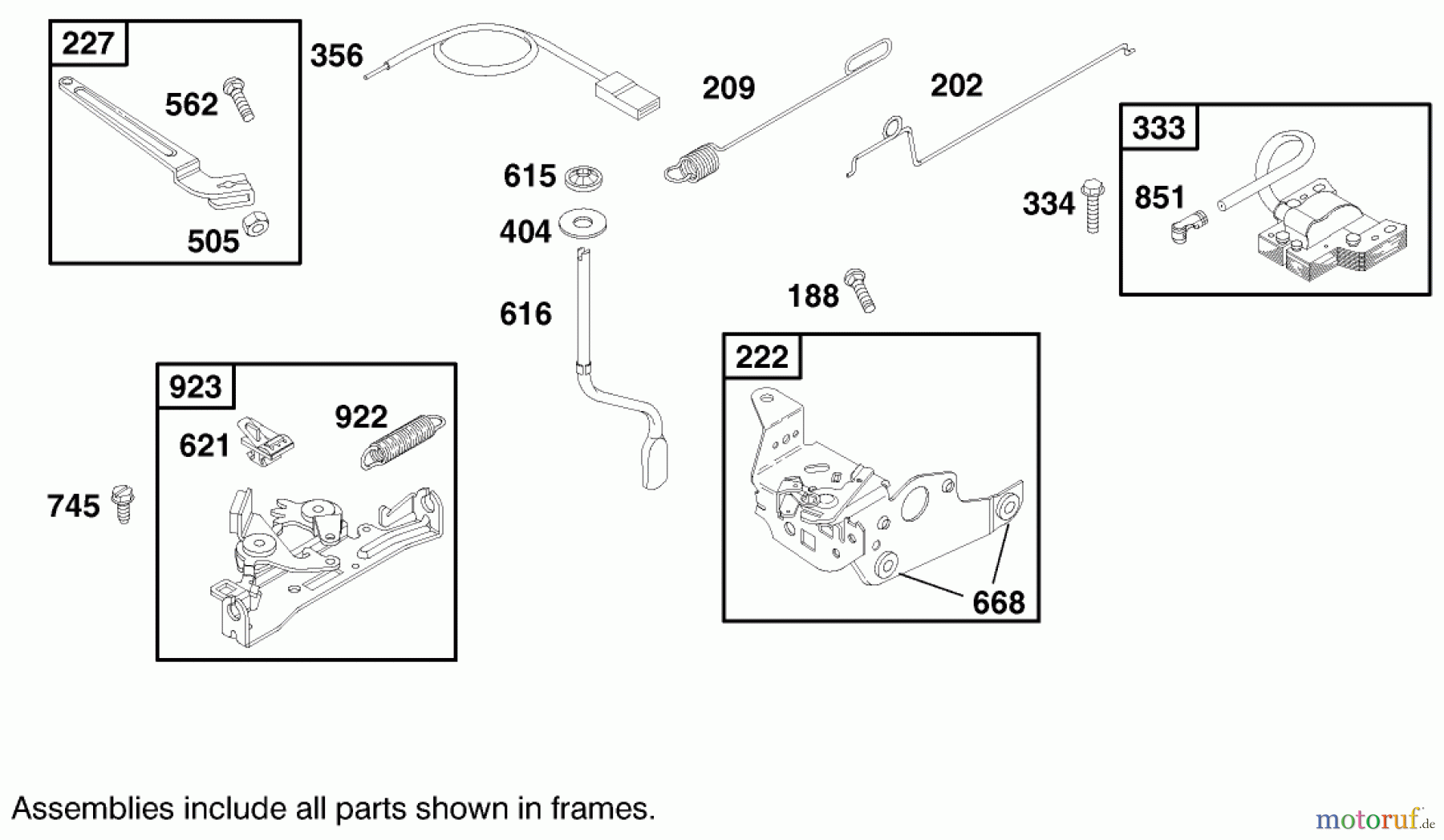  Toro Neu Mowers, Walk-Behind Seite 1 20010 (R-21P) - Toro Recycler Mower, R-21P, 2000 (200000001-200999999) GOVERNOR ASSEMBLY, ENGINE BRIGGS & STRATTON MODEL 12H802-1767-E1