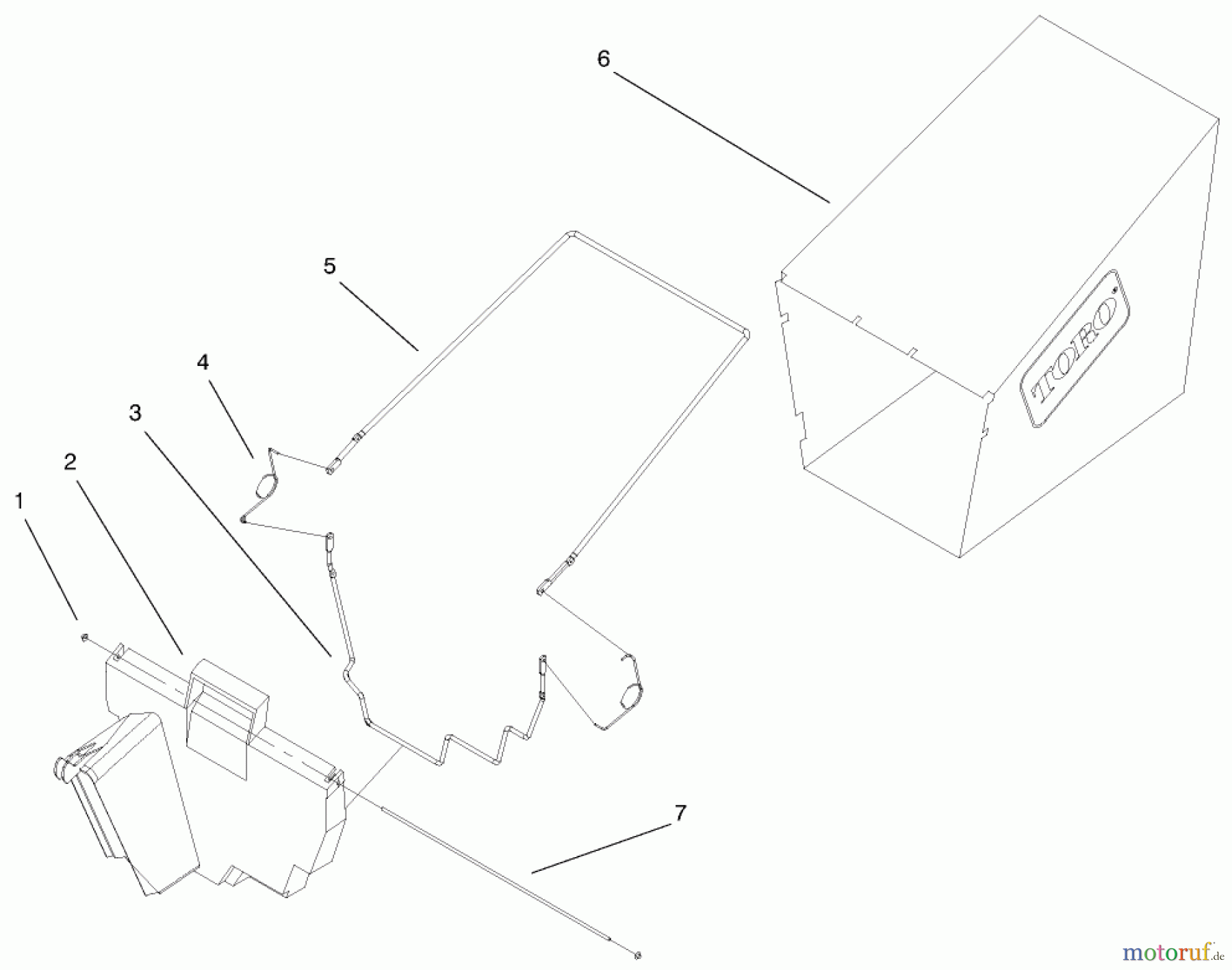  Toro Neu Mowers, Walk-Behind Seite 1 20020 (R-21S1) - Toro Recycler Mower, R-21S1, 1999 (9900001-9999999) GRASS BAGGING ASSEMBLY