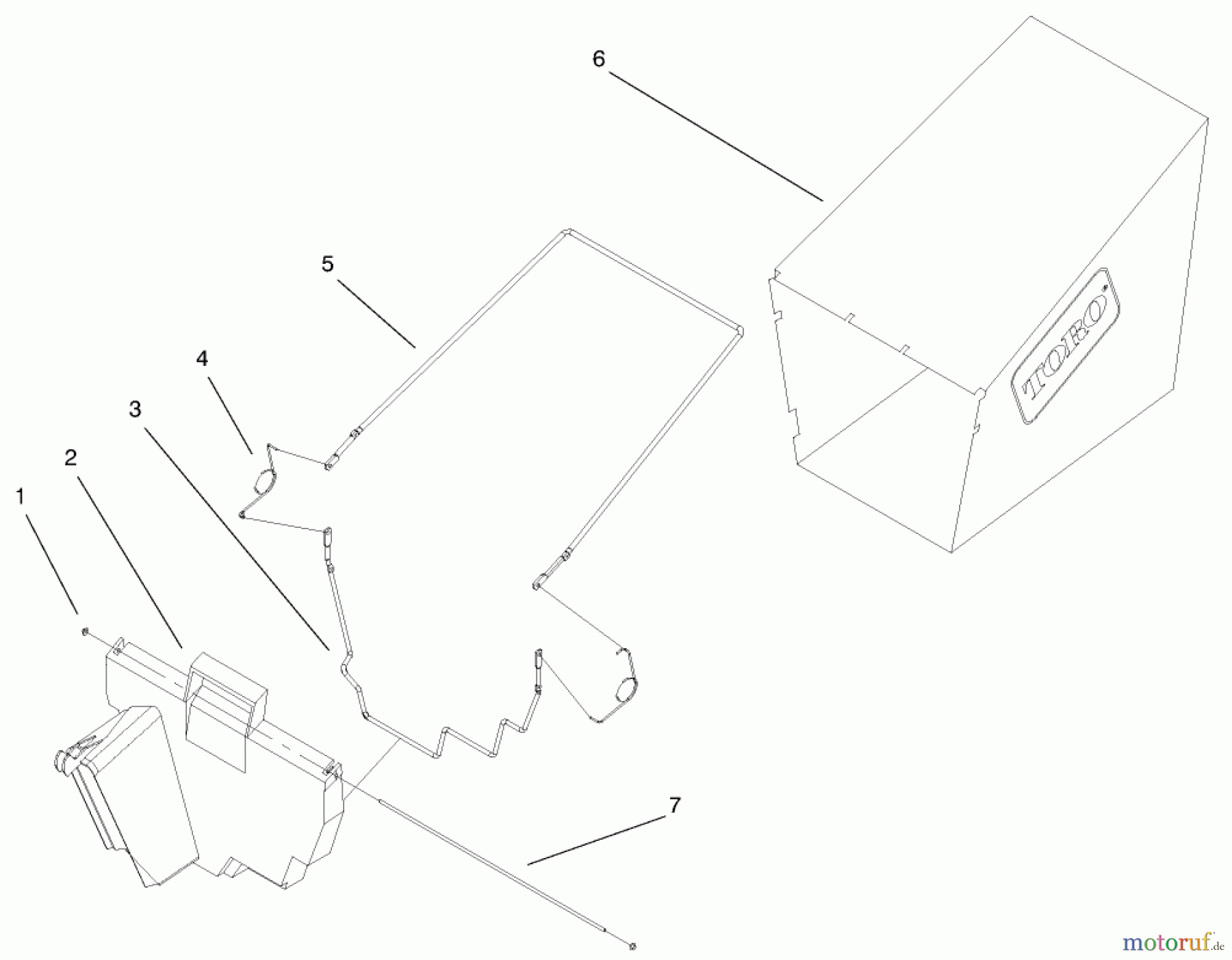  Toro Neu Mowers, Walk-Behind Seite 1 20022 (R-21S) - Toro Recycler Mower, R-21S, 1999 (9900001-9999999) BAGGING ASSEMBLY