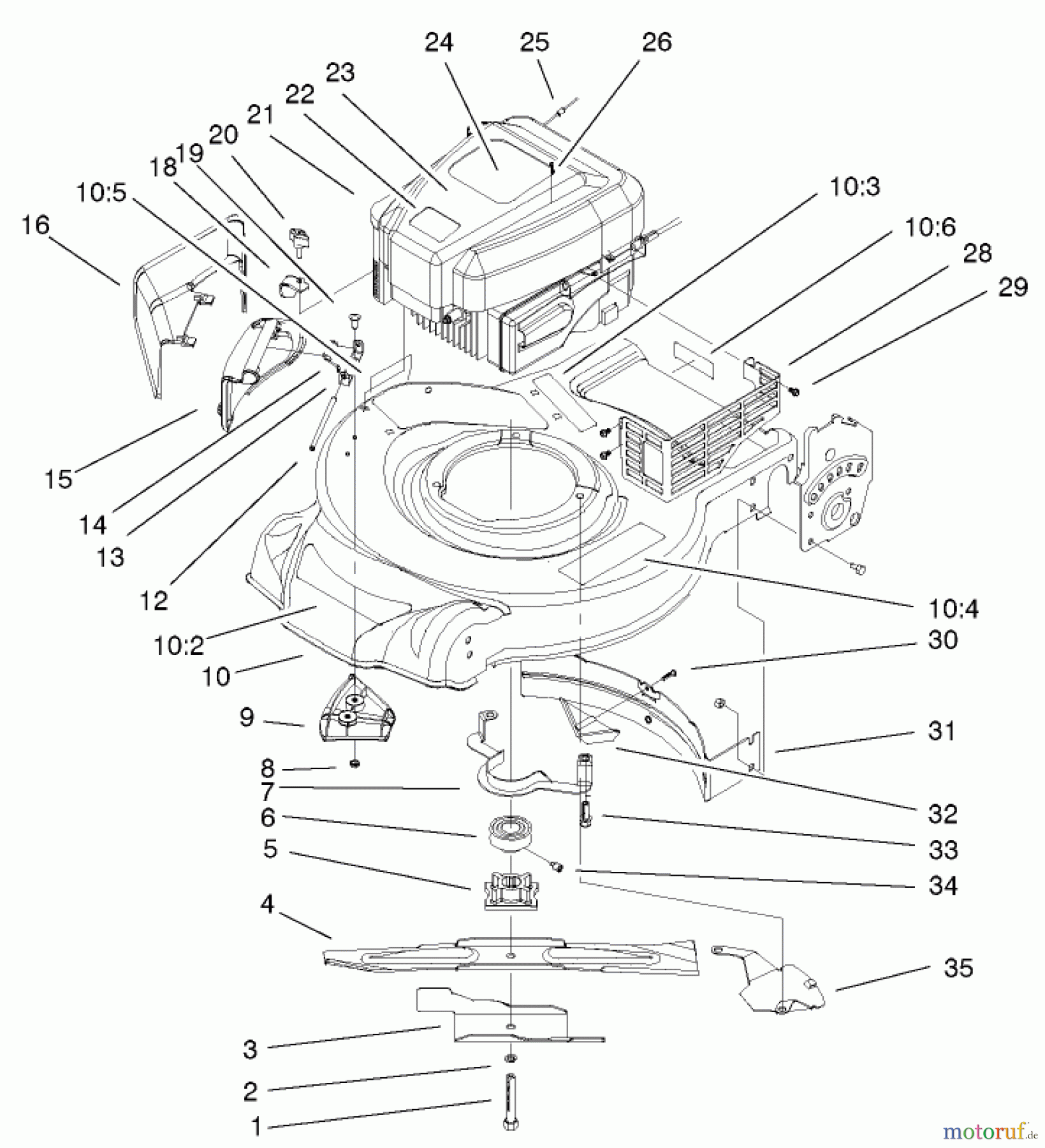  Toro Neu Mowers, Walk-Behind Seite 1 20023 (R-21SB) - Toro Recycler Mower, R-21SB, 2001 (210000001-210999999) QUANTUM ENGINE ASSEMBLY