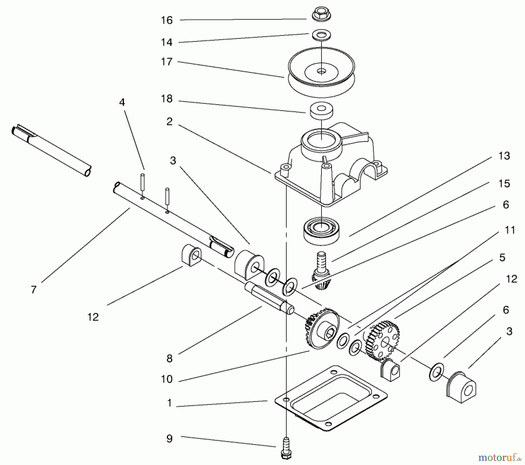  Toro Neu Mowers, Walk-Behind Seite 1 20029 - Toro Recycler Mower, 1999 (9900001-9999999) GEAR CASE ASSEMBLY