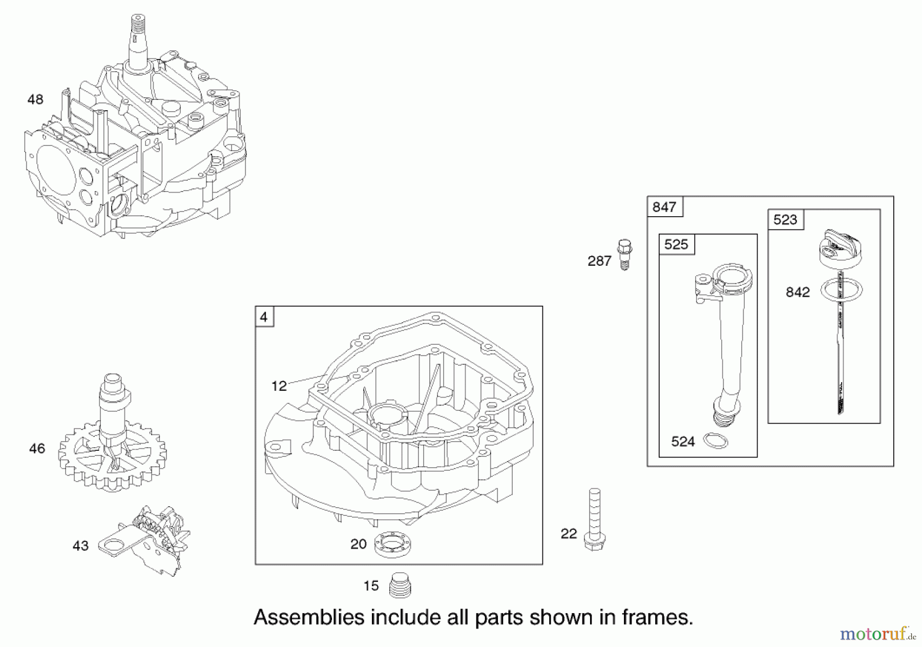  Toro Neu Mowers, Walk-Behind Seite 1 20033 - Toro Super Recycler Mower, 2002 (220000001-220999999) CRANKCASE ASSEMBLY ENGINE BRIGGS AND STRATTON MODEL 123K02-0114-E1