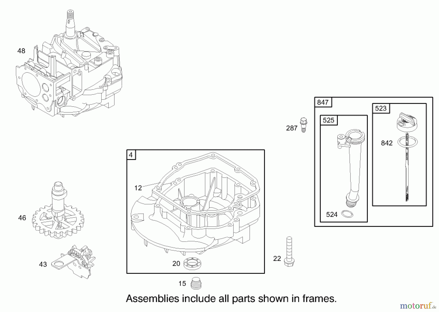  Toro Neu Mowers, Walk-Behind Seite 1 20033 - Toro Super Recycler Mower, 2003 (230000001-230999999) CRANKCASE ASSEMBLY ENGINE BRIGGS AND STRATTON MODEL 123K02-0114-E1