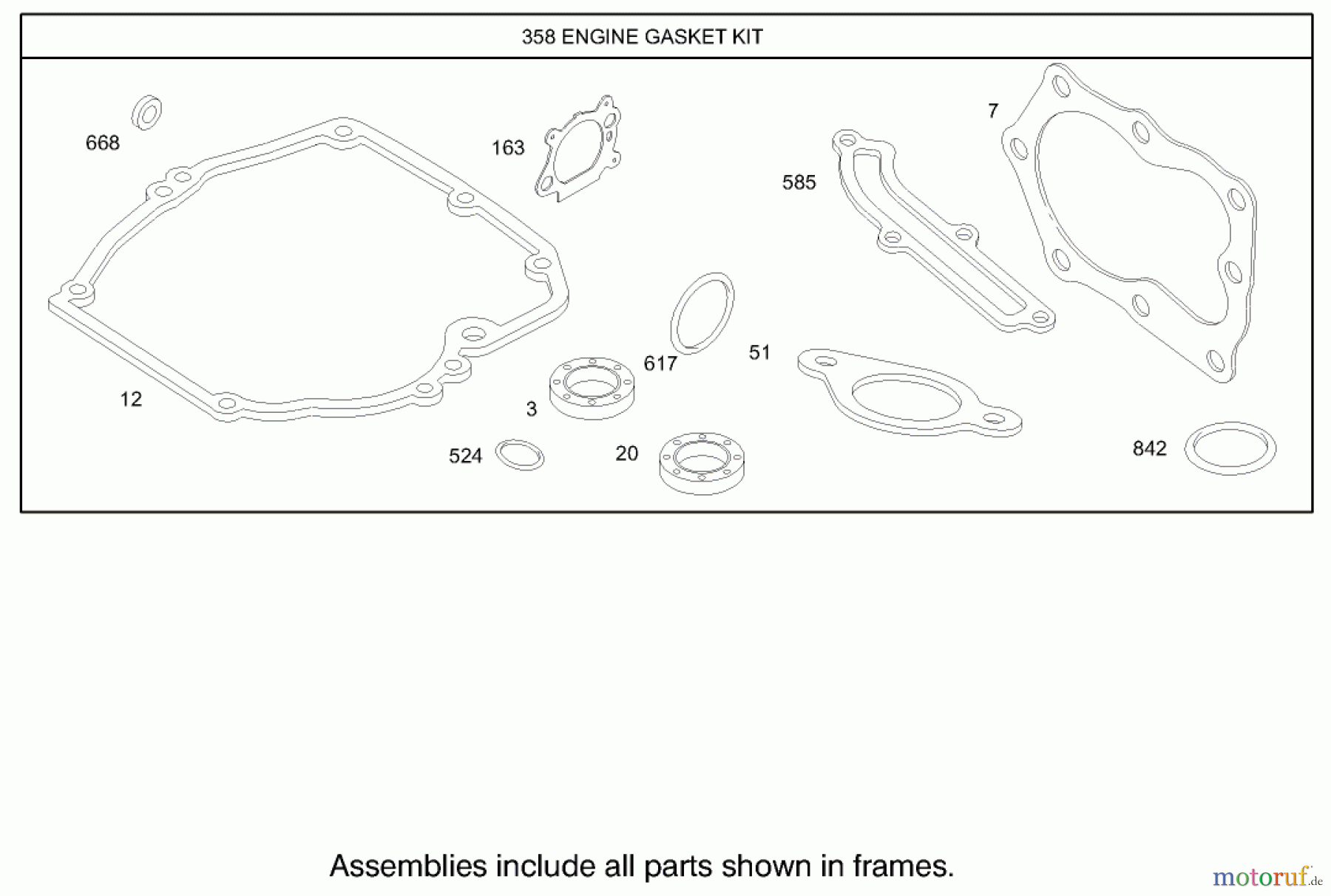  Toro Neu Mowers, Walk-Behind Seite 1 20033 - Toro Super Recycler Mower, 2003 (230000001-230999999) GASKET ASSEMBLY ENGINE BRIGGS AND STRATTON MODEL 123K02-0114-E1