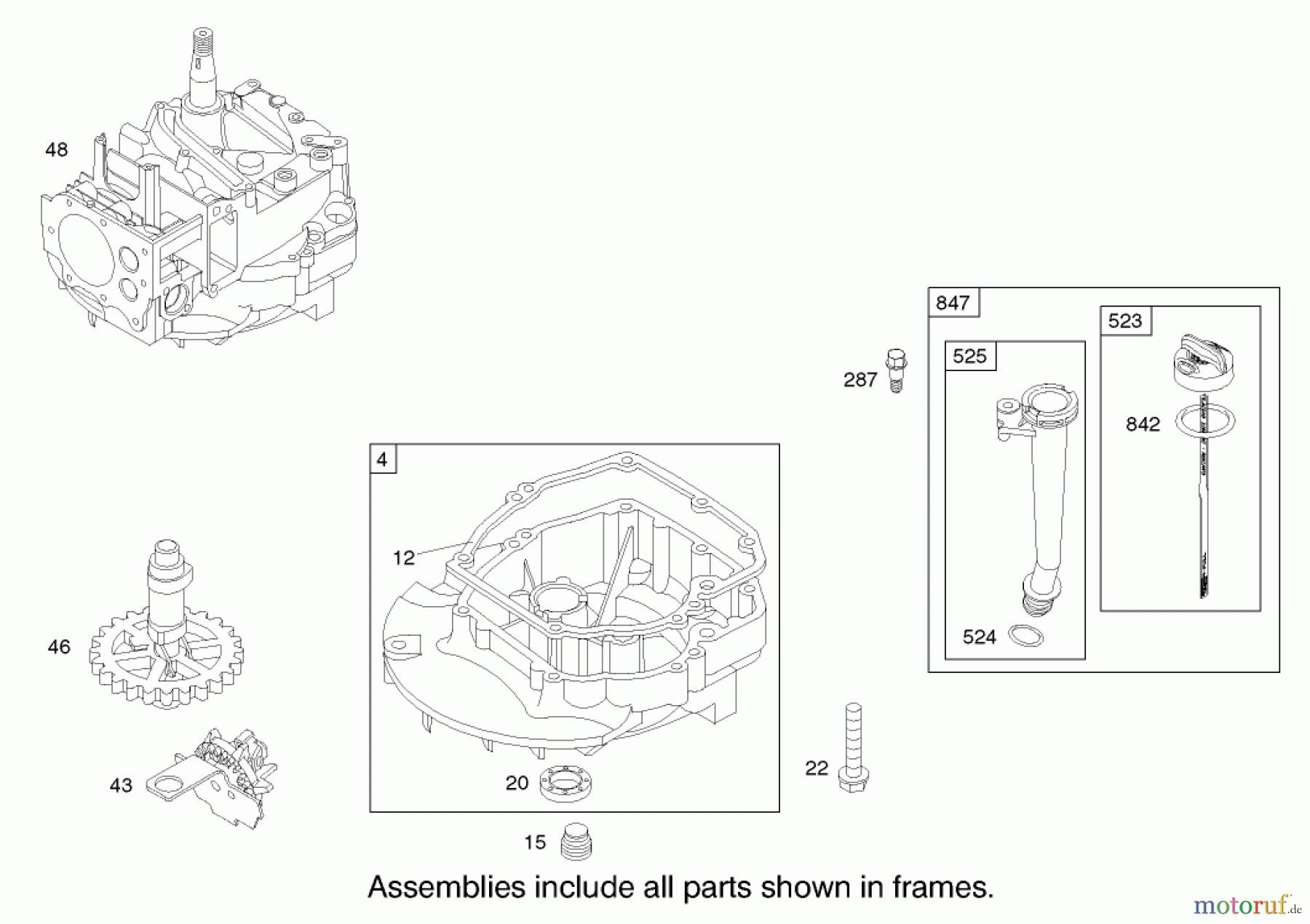  Toro Neu Mowers, Walk-Behind Seite 1 20036 - Toro Super Recycler Mower, 2002 (220000001-220999999) CRANKCASE ASSEMBLY ENGINE BRIGGS AND STRATTON MODEL 123K02-0114-E1