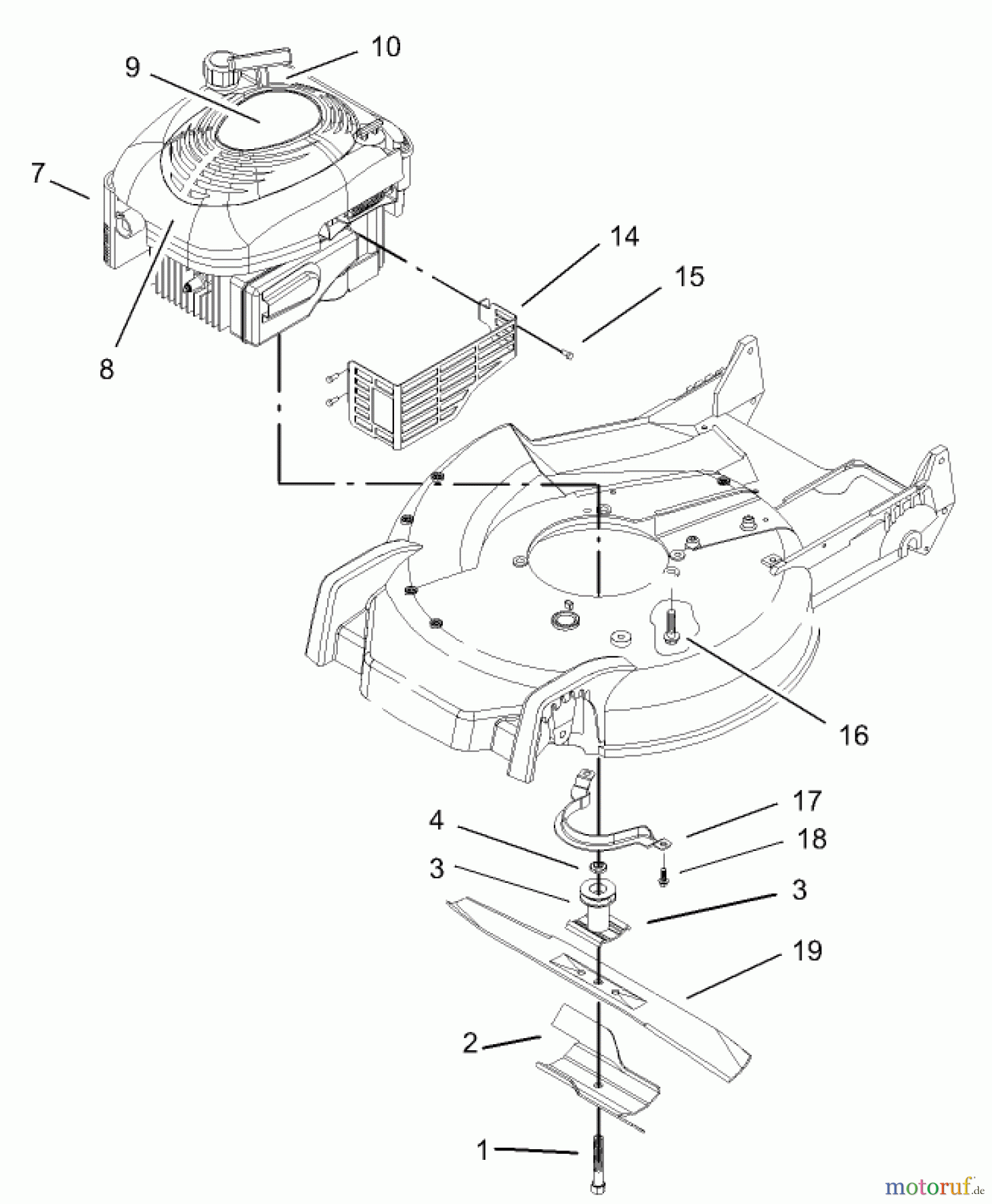  Toro Neu Mowers, Walk-Behind Seite 1 20036 - Toro Super Recycler Mower, 2004 (240000001-240999999) ENGINE ASSEMBLY