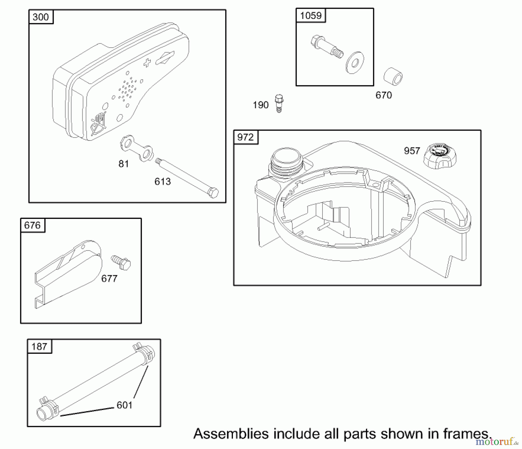  Toro Neu Mowers, Walk-Behind Seite 1 20036 - Toro Super Recycler Mower, 2004 (240000001-240999999) MUFFLER AND FUEL TANK ASSEMBLY BRIGGS AND STRATTON MODEL 123K02-0114-E1