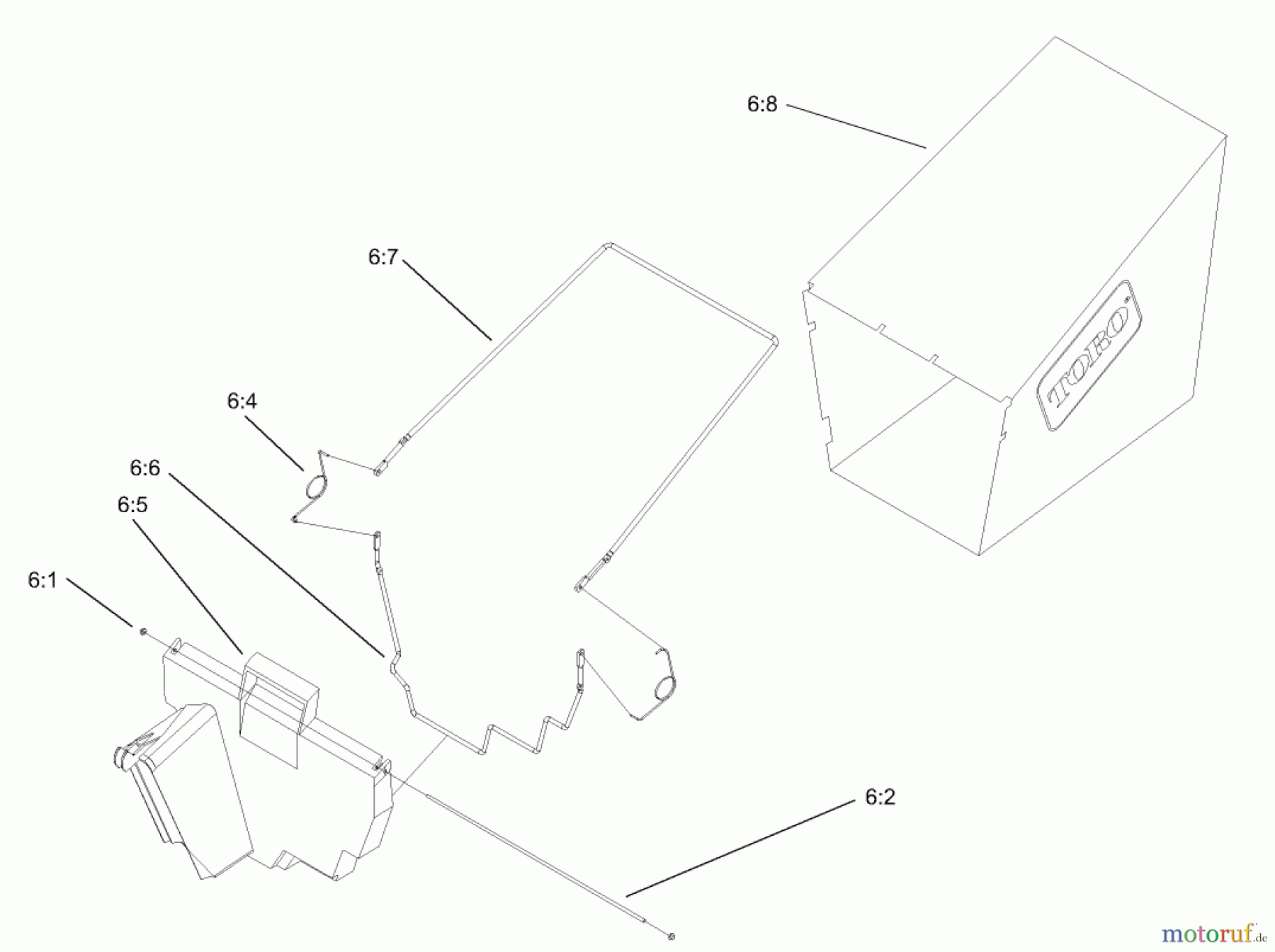  Toro Neu Mowers, Walk-Behind Seite 1 20038 - Toro Super Recycler Mower with Bag, 2004 (240000001-240999999) REAR BAGGER ASSEMBLY NO. 11-0189