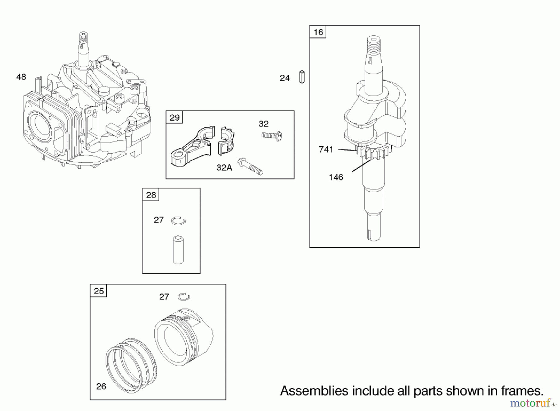  Toro Neu Mowers, Walk-Behind Seite 1 20039 - Toro Super Recycler Mower with Bag, 2002 (220000001-220999999) CRANKSHAFT ASSEMBLY ENGINE BRIGGS AND STRATTON MODEL 122607-0118-E1