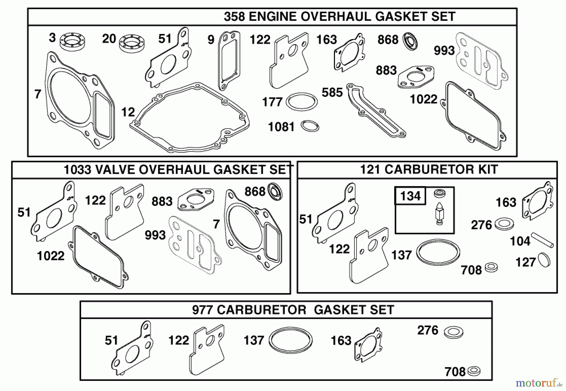  Toro Neu Mowers, Walk-Behind Seite 1 20040 (SR-21OS) - Toro Super Recycler Mower, SR-21OS, 2001 (210000001-210999999) GASKET ASSEMBLY