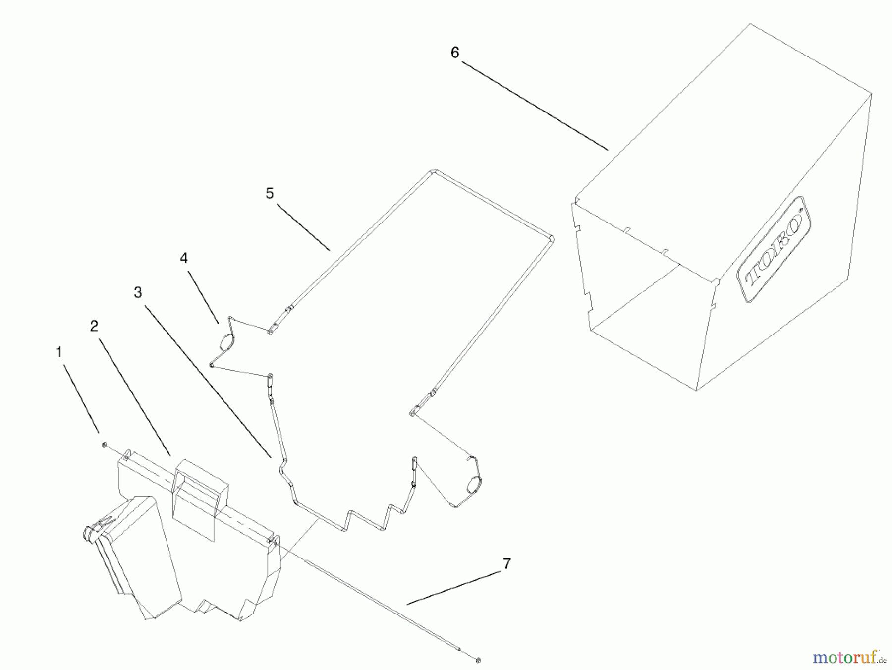  Toro Neu Mowers, Walk-Behind Seite 1 20043 (SR-21SB) - Toro Super Recycler Mower, SR-21SB, 1999 (9900001-9999999) REAR BAGGER ASSEMBLY