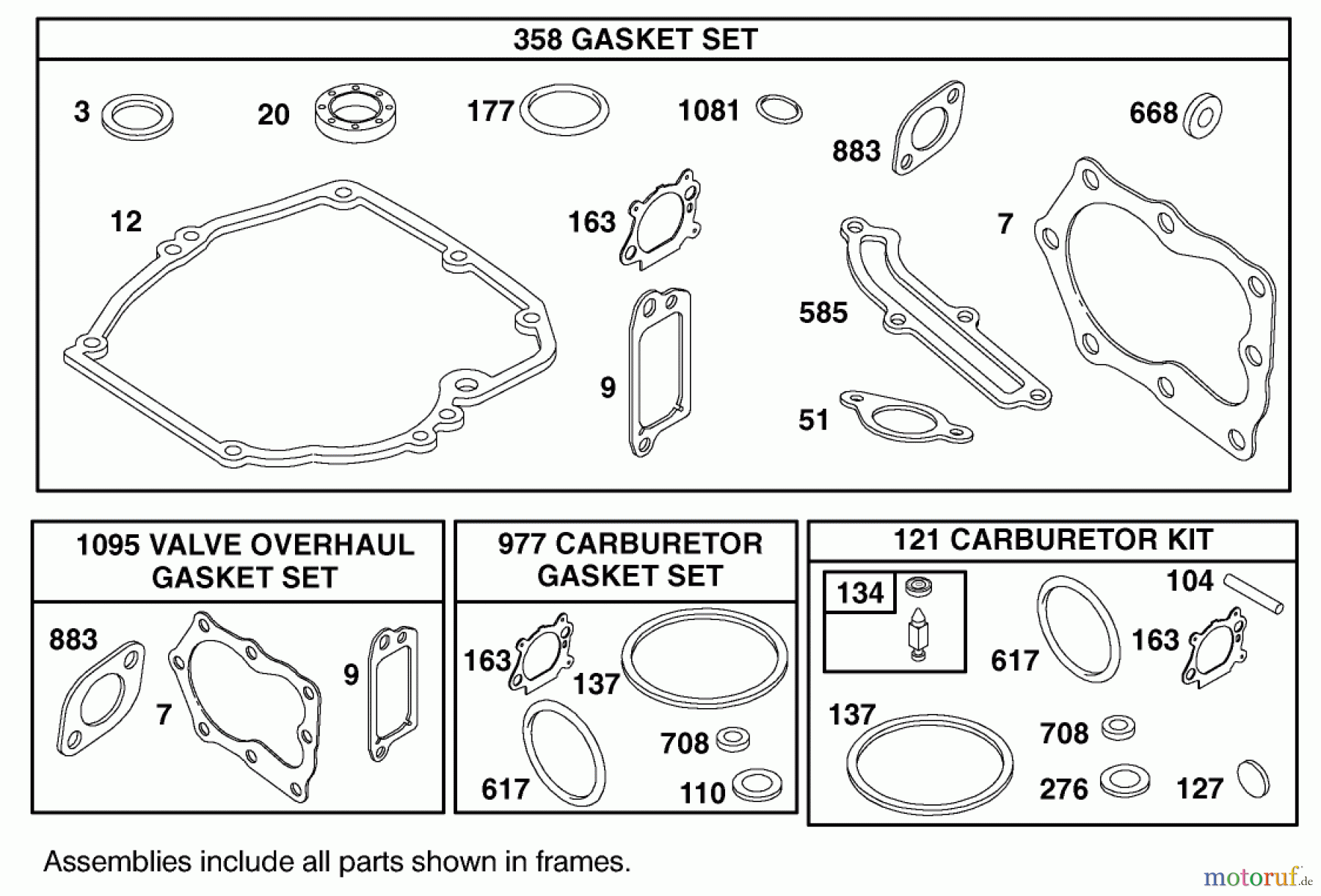  Toro Neu Mowers, Walk-Behind Seite 1 20045 (SR-21SE) - Toro Super Recycler Mower, SR-21SE, 2001 (210000001-210999999) GASKET ASSEMBLY BRIGGS AND STRATTON MODEL 12H807-1775-E1