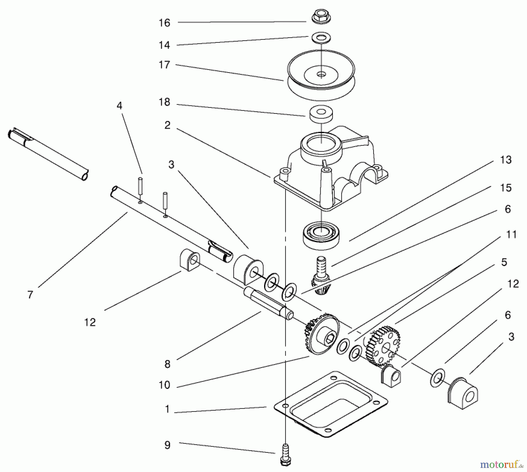  Toro Neu Mowers, Walk-Behind Seite 1 20046 (SR-21OSK) - Toro Super Recycler Mower, SR-21OSK, 2000 (200000001-200999999) GEAR CASE ASSEMBLY NO. 99-1525