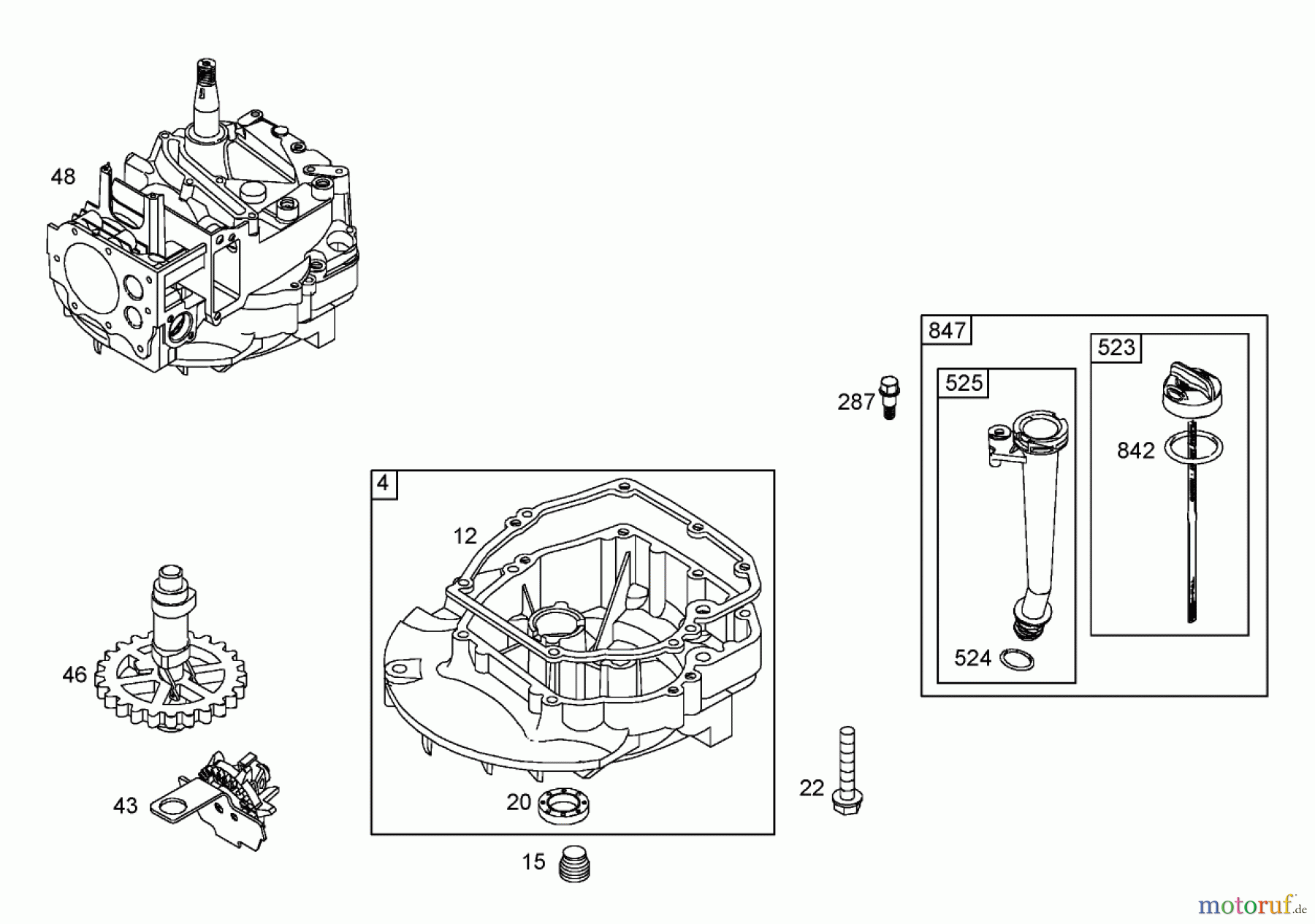  Toro Neu Mowers, Walk-Behind Seite 1 20053 - Toro Super Recycler Lawn Mower, 2005 (250000001-250999999) CRANKCASE ASSEMBLY BRIGGS AND STRATTON 125K02-0189-E1