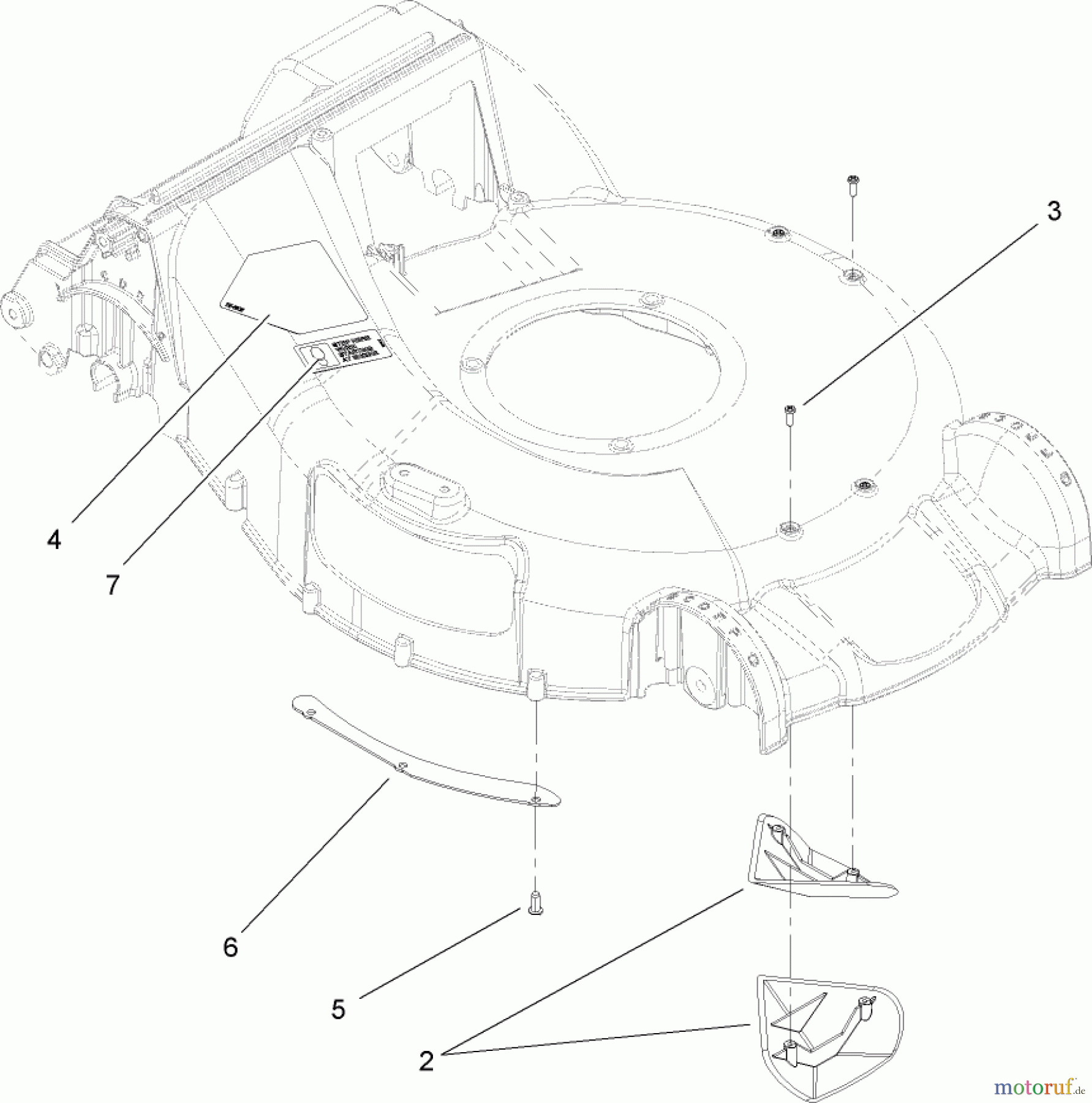  Toro Neu Mowers, Walk-Behind Seite 1 20053 - Toro Super Recycler Lawn Mower, 2005 (250000001-250999999) HOUSING ASSEMBLY NO. 108-4750