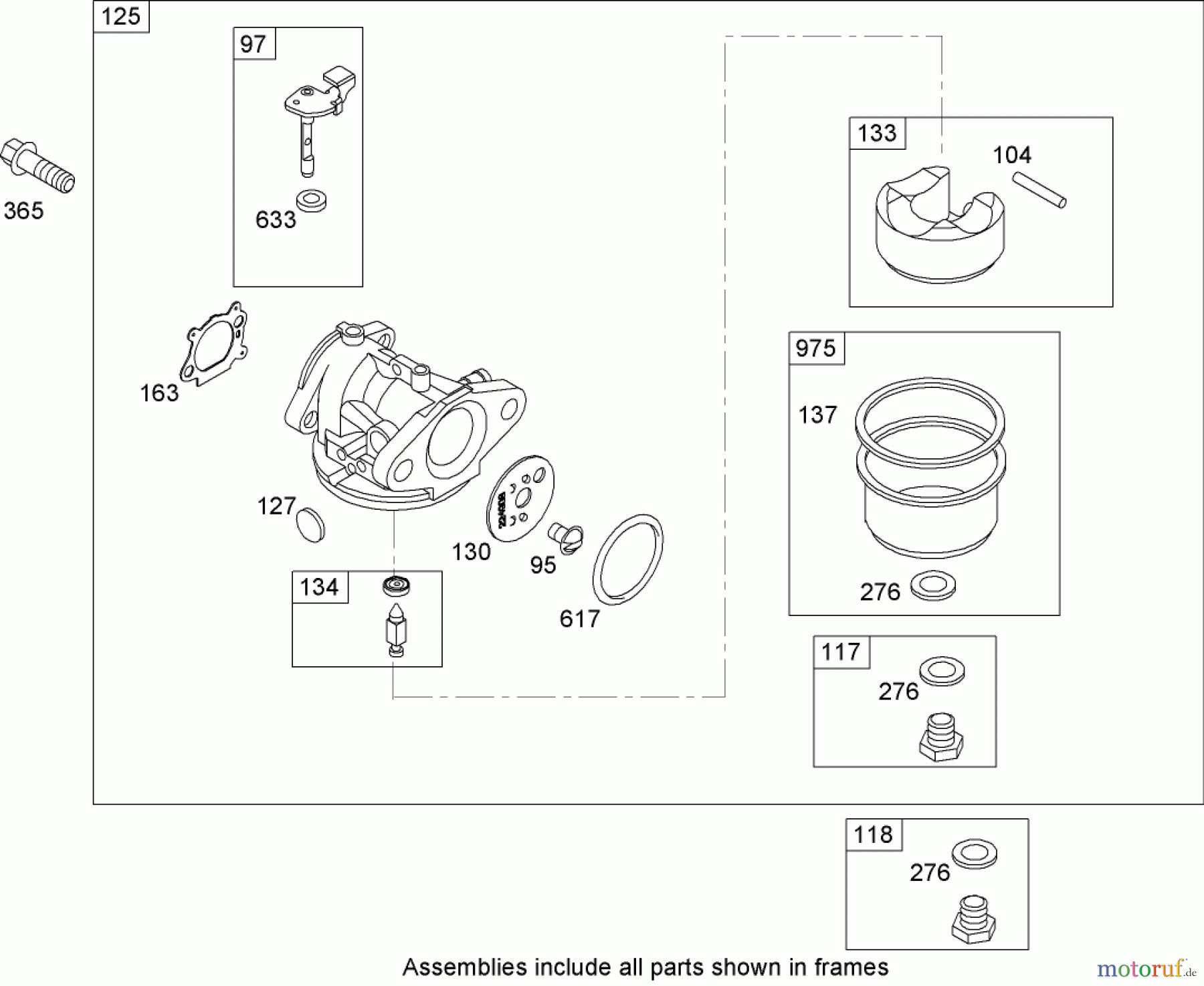  Toro Neu Mowers, Walk-Behind Seite 1 20053 - Toro Super Recycler Lawn Mower, 2007 (270000001-270999999) CARBURETOR ASSEMBLY BRIGGS AND STRATTON 126T02-0206-E1