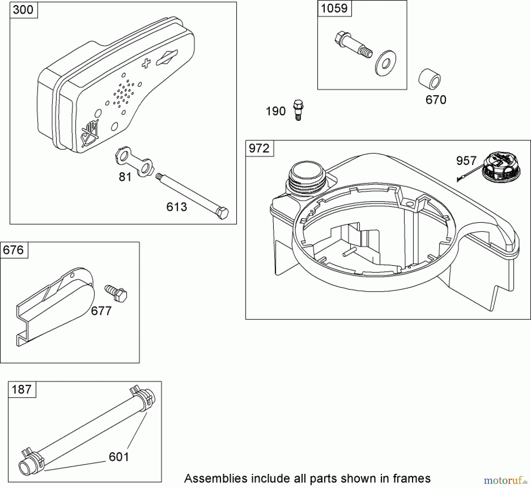  Toro Neu Mowers, Walk-Behind Seite 1 20053 - Toro Super Recycler Lawn Mower, 2007 (270000001-270999999) MUFFLER AND FUEL TANK ASSEMBLY BRIGGS AND STRATTON 126T02-0206-E1