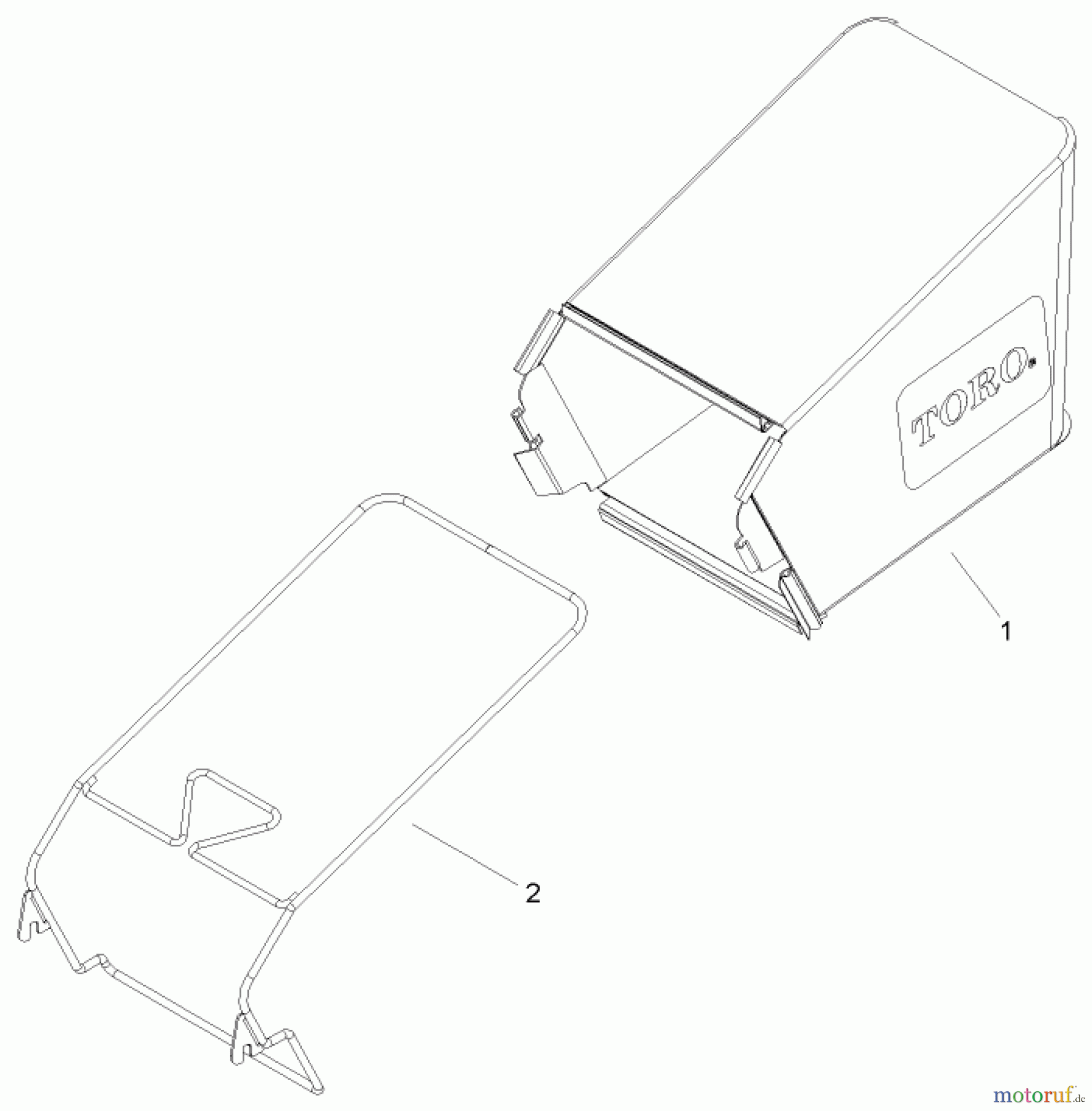  Toro Neu Mowers, Walk-Behind Seite 1 20055 - Toro Super Recycler Lawn Mower, 2005 (250000001-250999999) GRASS BAG ASSEMBLY