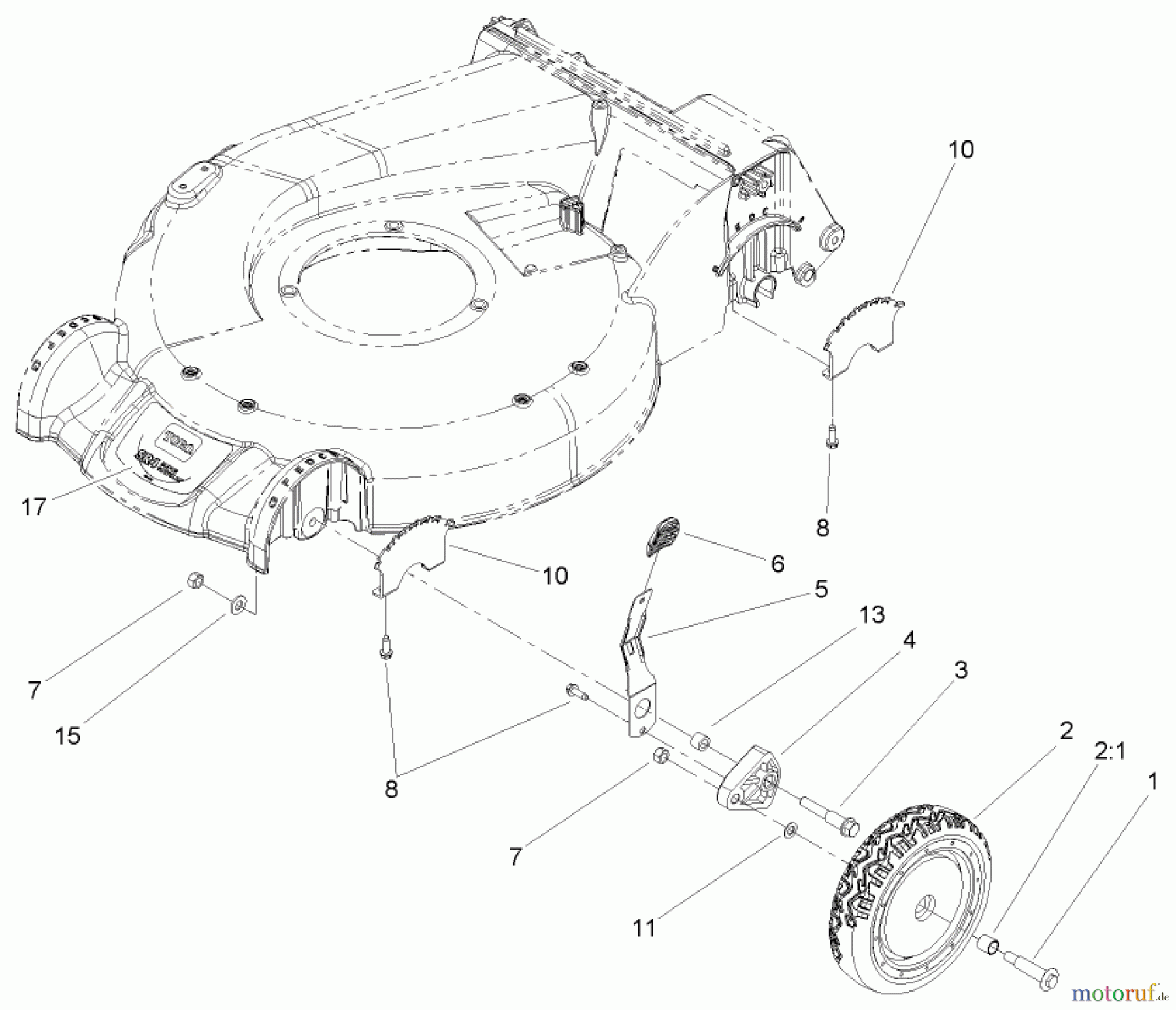  Toro Neu Mowers, Walk-Behind Seite 1 20056 - Toro Super Recycler Lawn Mower, 2005 (250000001-250999999) HEIGHT-OF-CUT ASSEMBLY