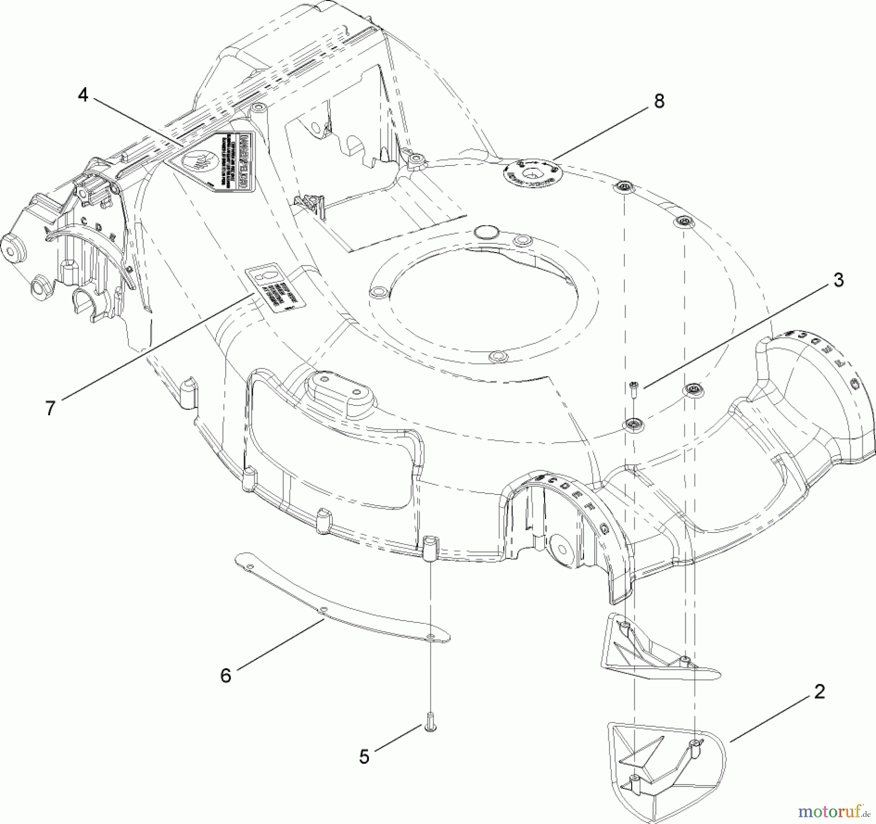  Toro Neu Mowers, Walk-Behind Seite 1 20056 - Toro Super Recycler Lawn Mower, 2007 (270000001-270999999) HOUSING ASSEMBLY NO. 112-8862