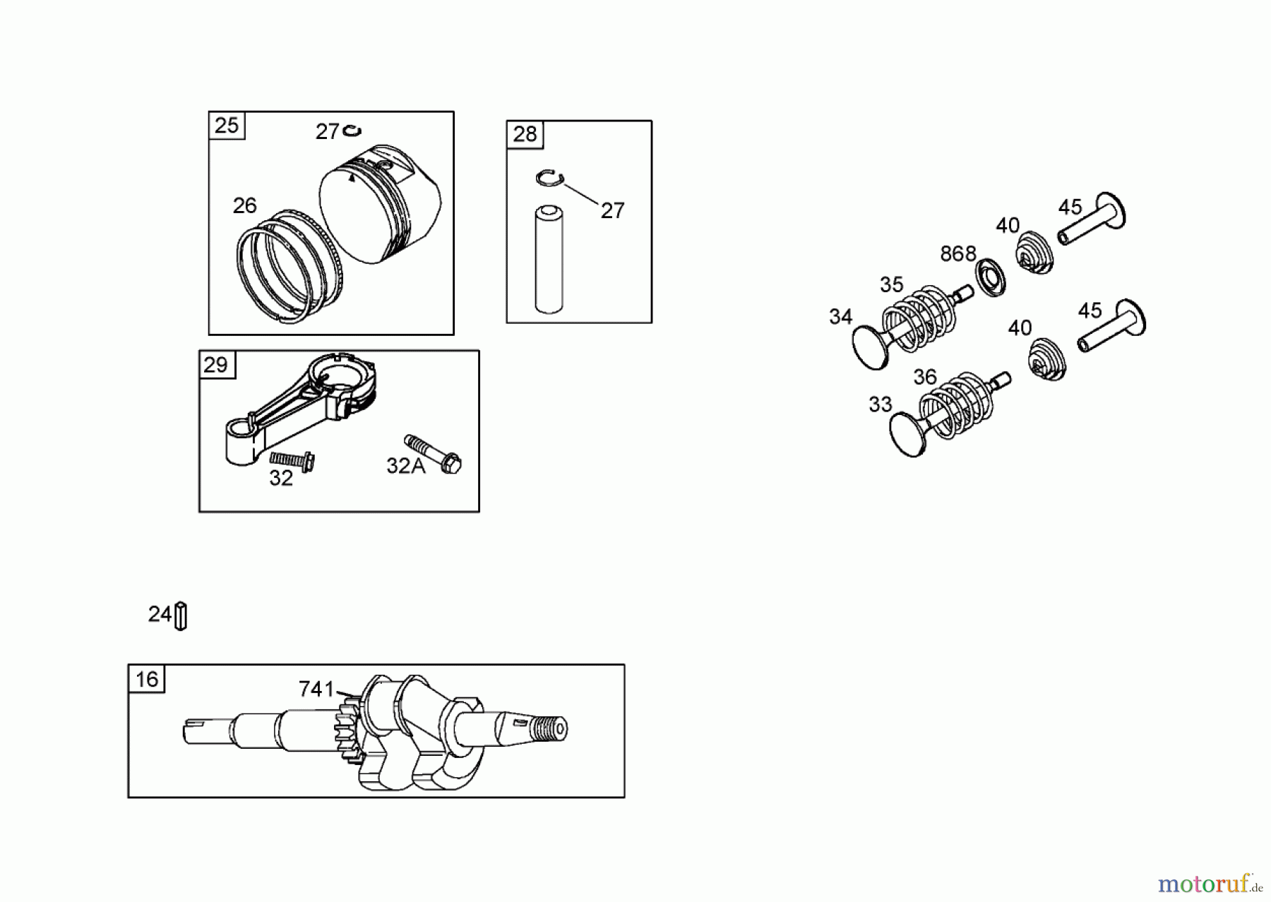  Toro Neu Mowers, Walk-Behind Seite 1 20058 - Toro Super Recycler Lawn Mower, 2005 (250000001-250999999) CRANKSHAFT ASSEMBLY BRIGGS AND STRATTON 125K07-0188-E1