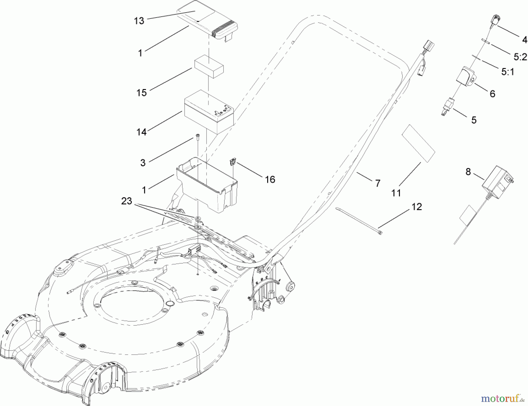  Toro Neu Mowers, Walk-Behind Seite 1 20062 - Toro Super Recycler Lawn Mower, 2007 (270000001-270999999) ELECTRICAL ASSEMBLY