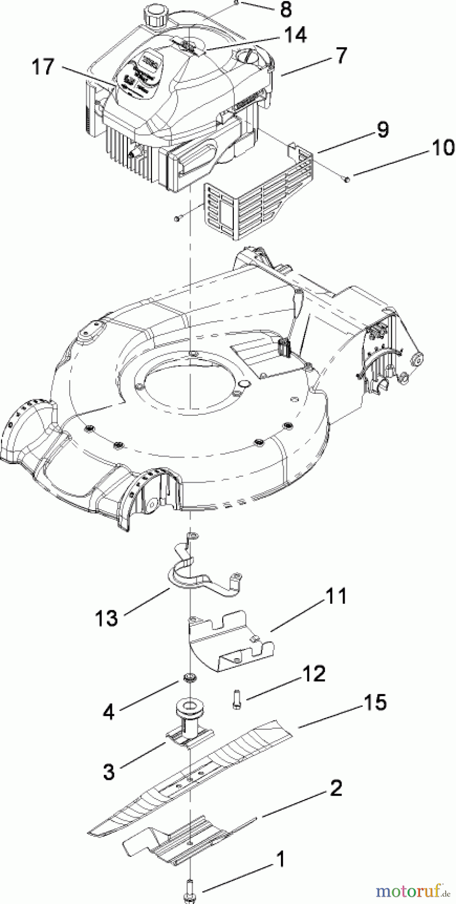  Toro Neu Mowers, Walk-Behind Seite 1 20090 - Toro Super Recycler Lawn Mower, 2008 (280000001-280999999) ENGINE ASSEMBLY