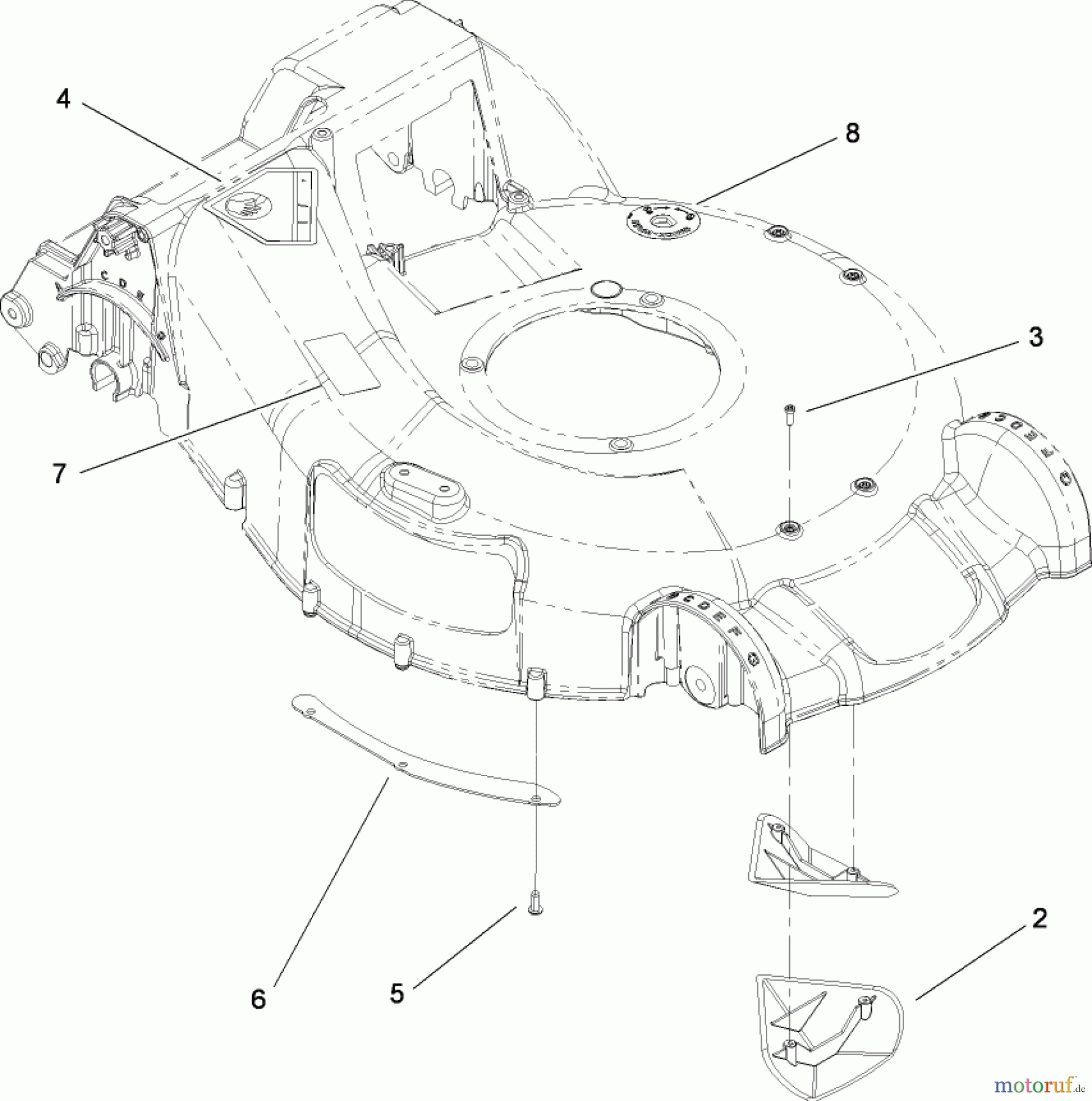  Toro Neu Mowers, Walk-Behind Seite 1 20090 - Toro Super Recycler Lawn Mower, 2008 (280000001-280999999) HOUSING ASSEMBLY NO. 115-2854