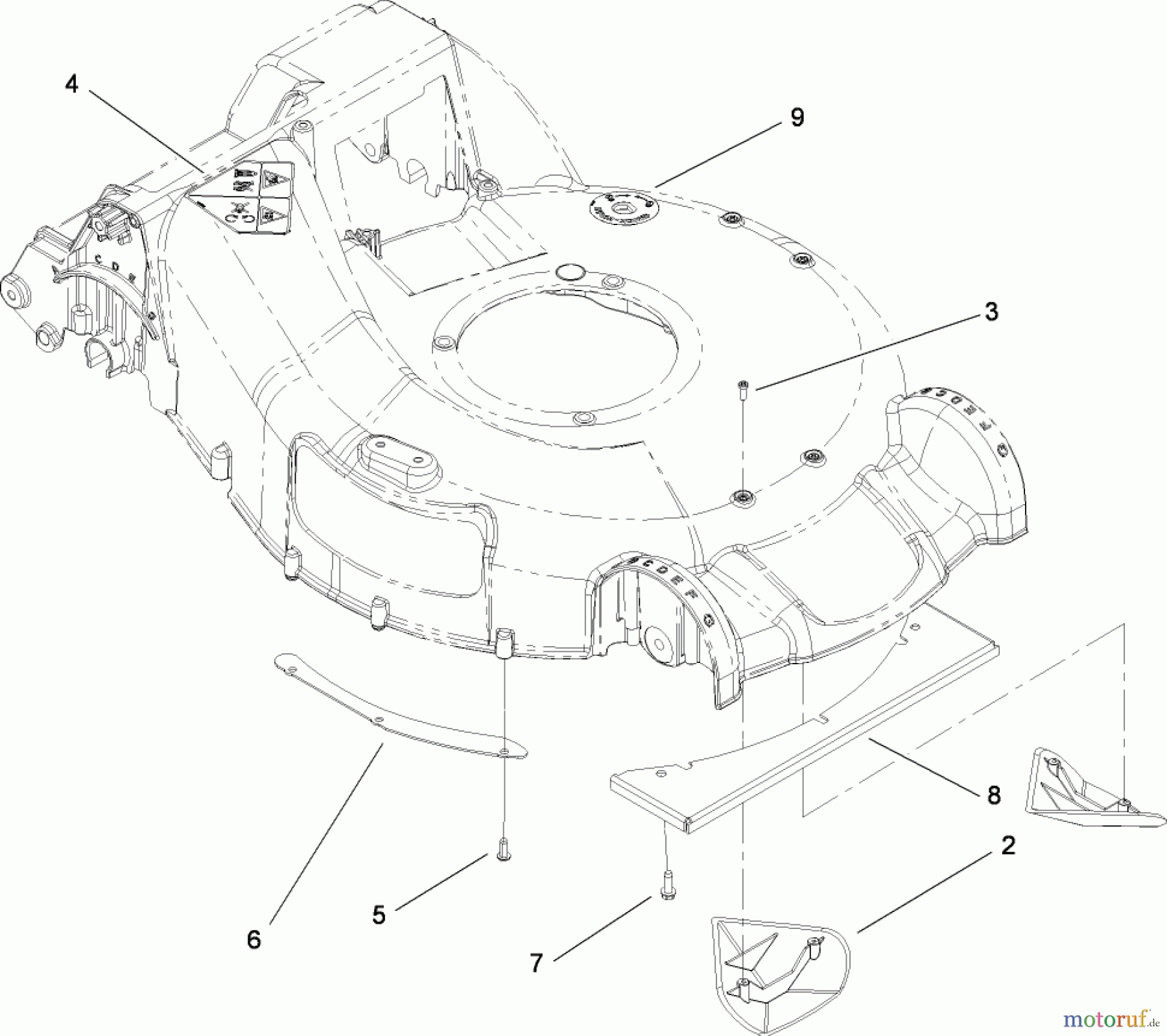  Toro Neu Mowers, Walk-Behind Seite 1 20090C - Toro Super Recycler Lawn Mower, 2009 (290000001-290999999) HOUSING ASSEMBLY NO. 115-2855