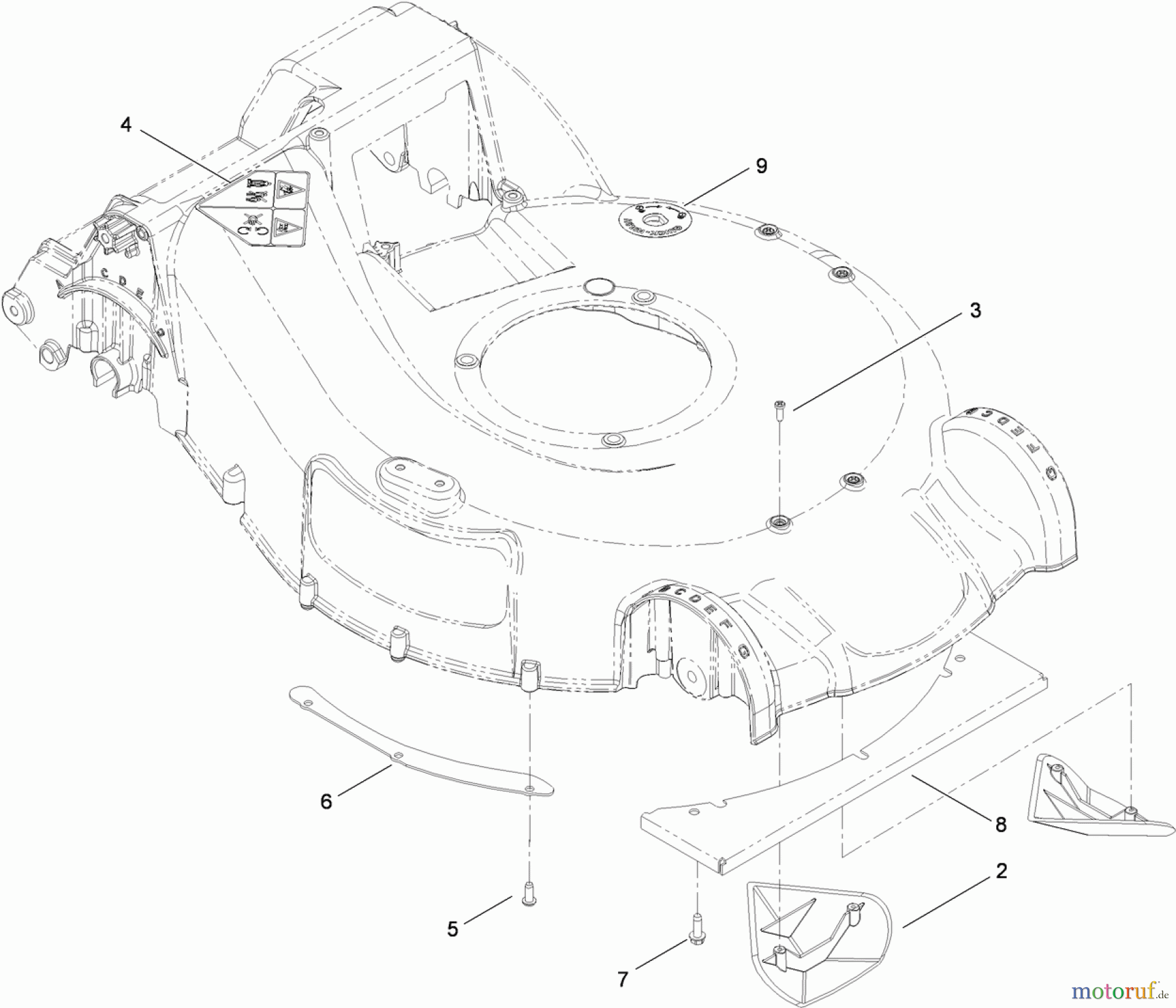  Toro Neu Mowers, Walk-Behind Seite 1 20092C - Toro Super Recycler Lawn Mower, 2011 (311000001-311999999) HOUSING ASSEMBLY NO. 115-2855