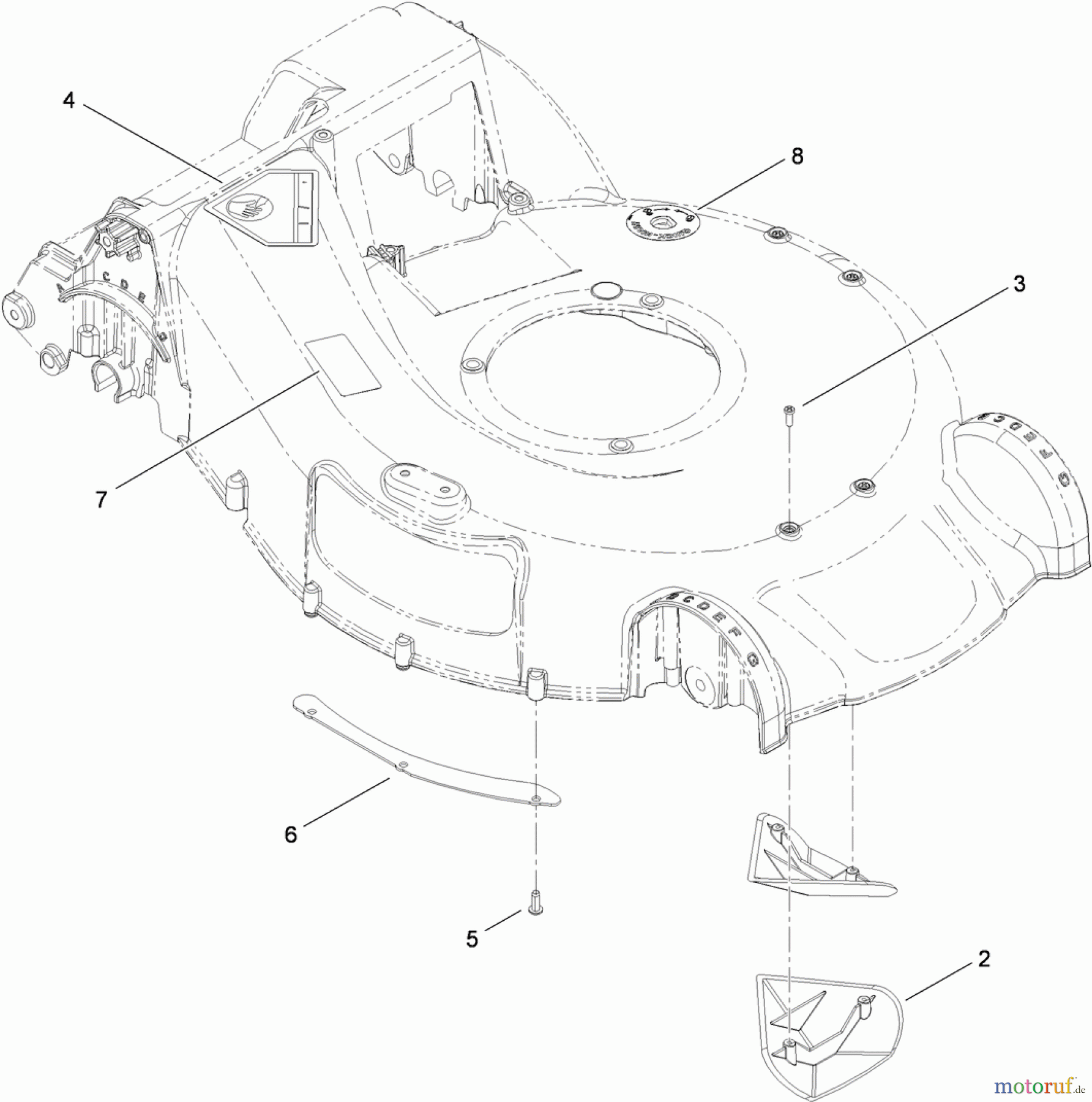  Toro Neu Mowers, Walk-Behind Seite 1 20095 - Toro Super Recycler Lawn Mower, 2010 (310004923-310999999) HOUSING ASSEMBLY NO. 115-2854