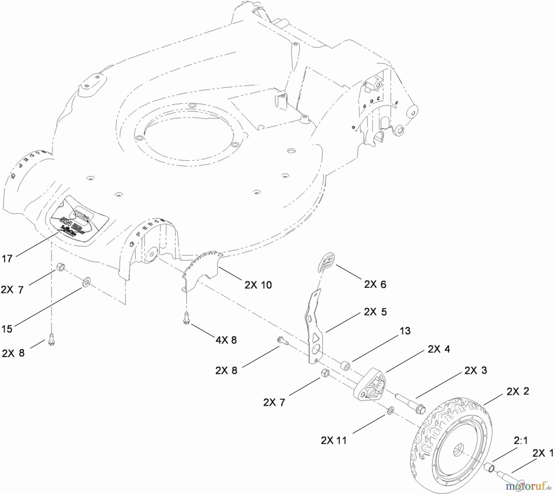  Toro Neu Mowers, Walk-Behind Seite 1 20095C - Toro Super Recycler Lawn Mower, 2010 (310000001-310999999) FRONT WHEEL AND HEIGHT-OF-CUT ASSEMBLY