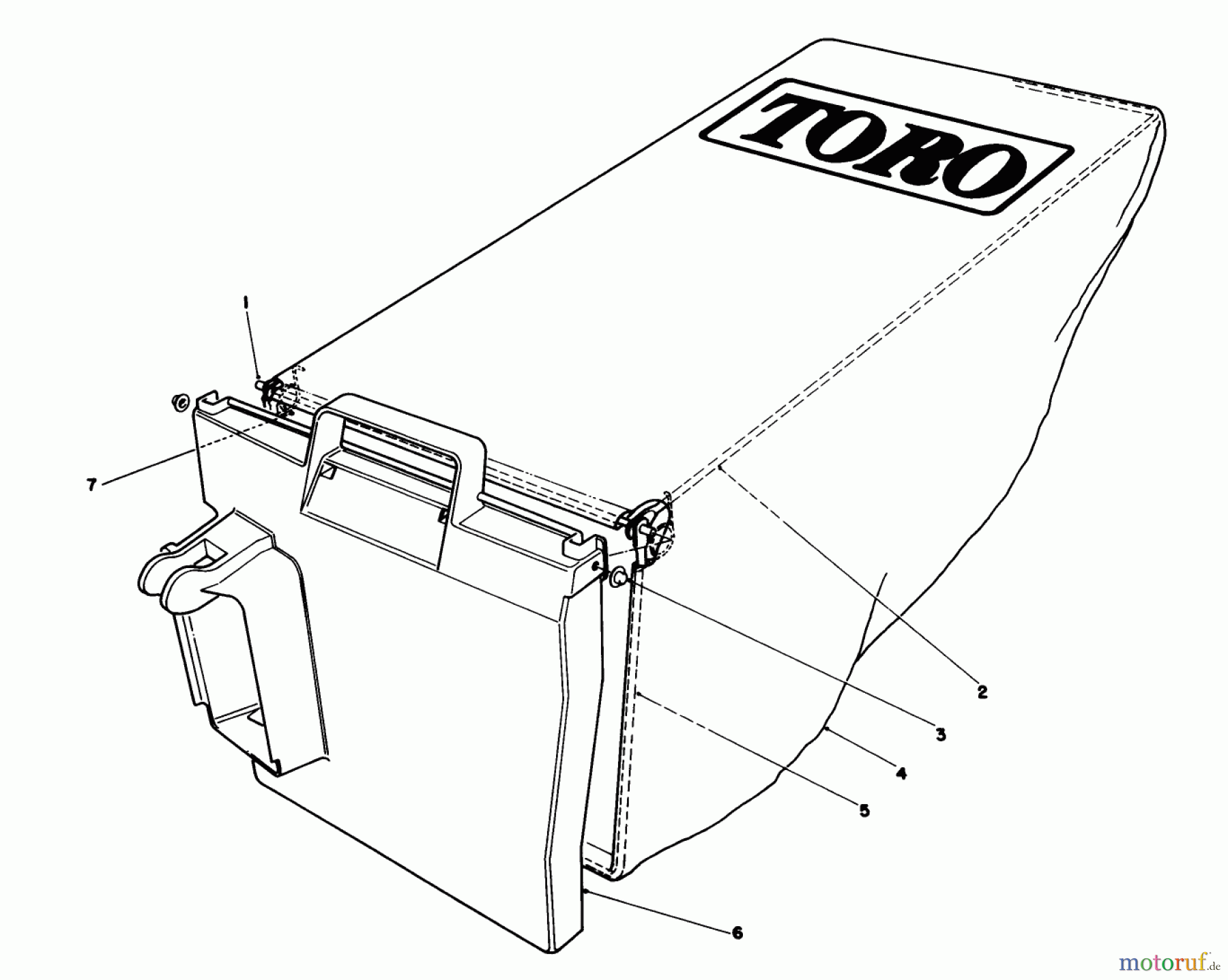  Toro Neu Mowers, Walk-Behind Seite 1 20101 - Toro Lawnmower, 1991 (1000001-1999999) GRASS BAG ASSEMBLY NO. 12-8859