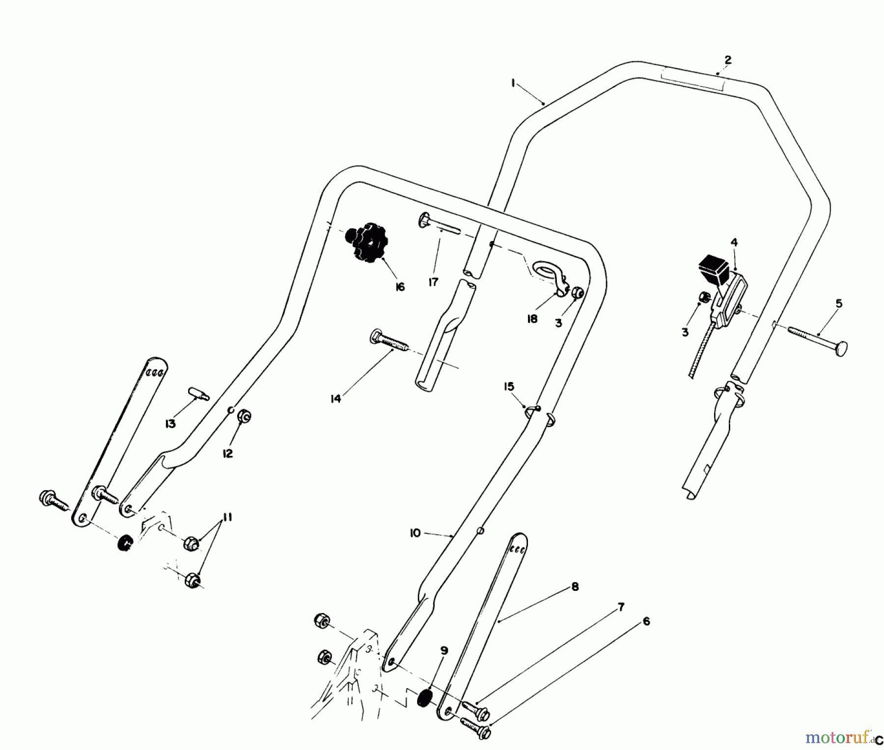  Toro Neu Mowers, Walk-Behind Seite 1 20103 - Toro Lawnmower, 1991 (1000001-1999999) HANDLE ASSEMBLY