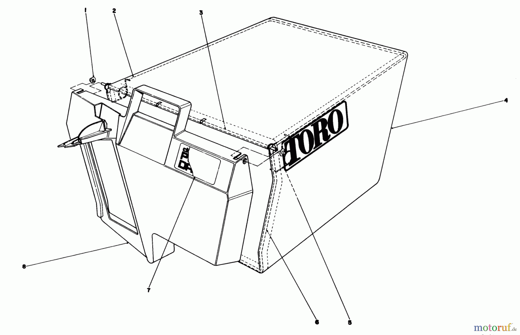  Toro Neu Mowers, Walk-Behind Seite 1 20106 - Toro Lawnmower, 1991 (1000001-1999999) RECYCLER BAGGING KIT MODEL NO. 59174 (OPTIONAL)