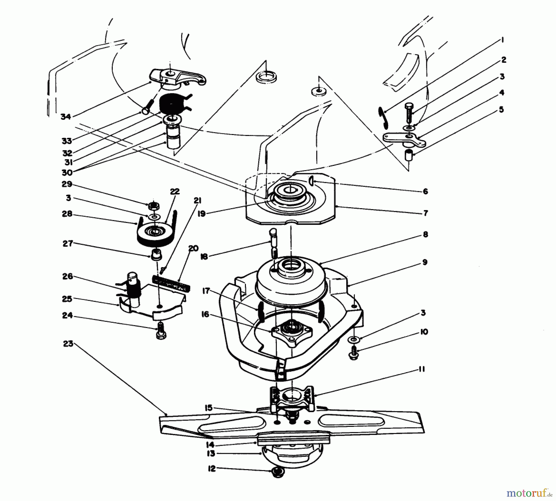  Toro Neu Mowers, Walk-Behind Seite 1 20106 - Toro Lawnmower, 1992 (2000001-2999999) BLADE BRAKE CLUTCH ASSEMBLY