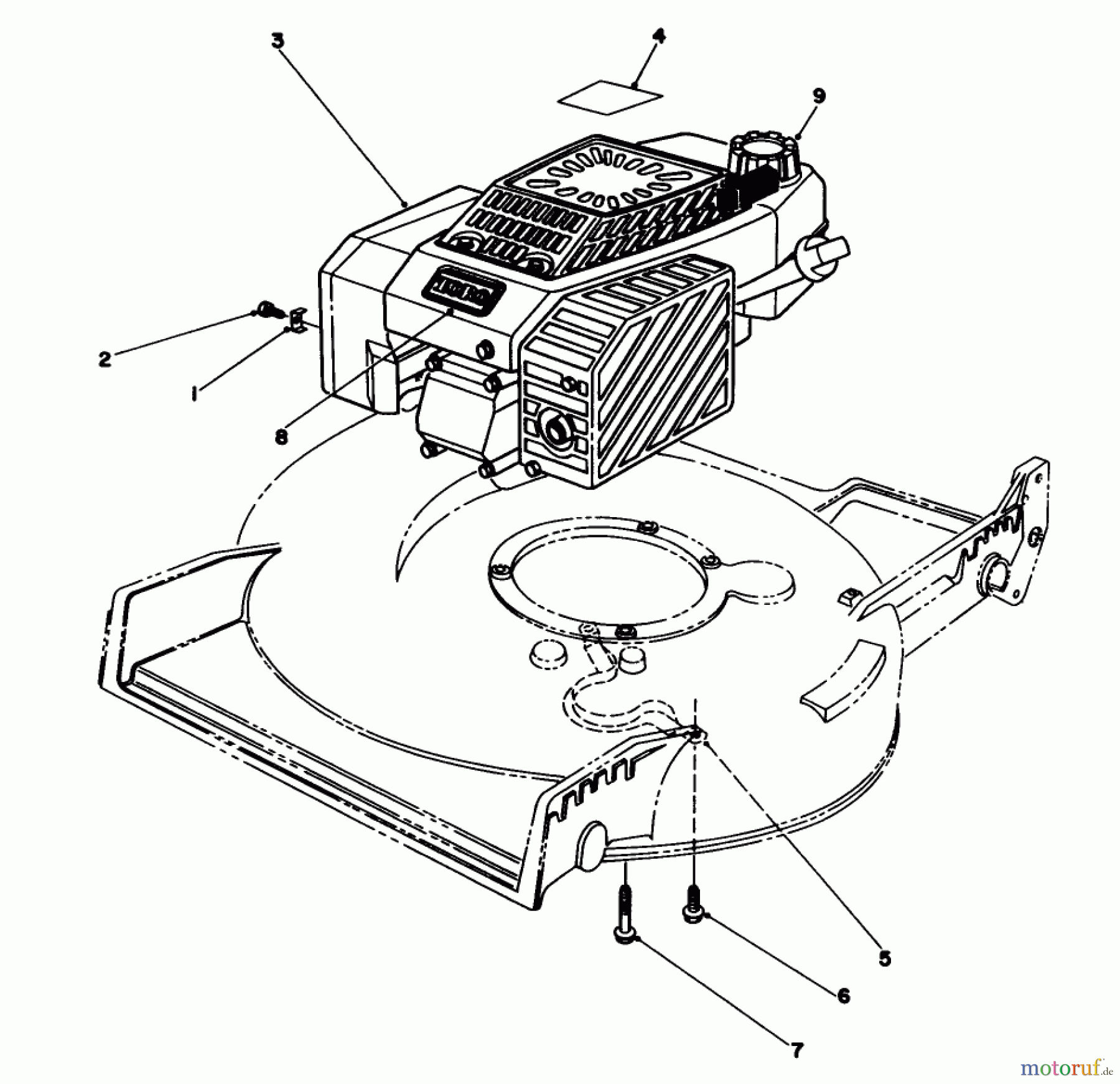  Toro Neu Mowers, Walk-Behind Seite 1 20107 - Toro Lawnmower, 1992 (2000001-2999999) ENGINE ASSEMBLY