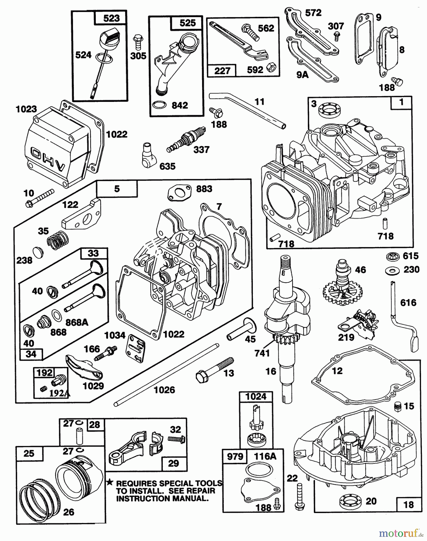  Toro Neu Mowers, Walk-Behind Seite 1 20107 - Toro Lawnmower, 1992 (2000001-2999999) ENGINE GTS-150 77-8980 #1