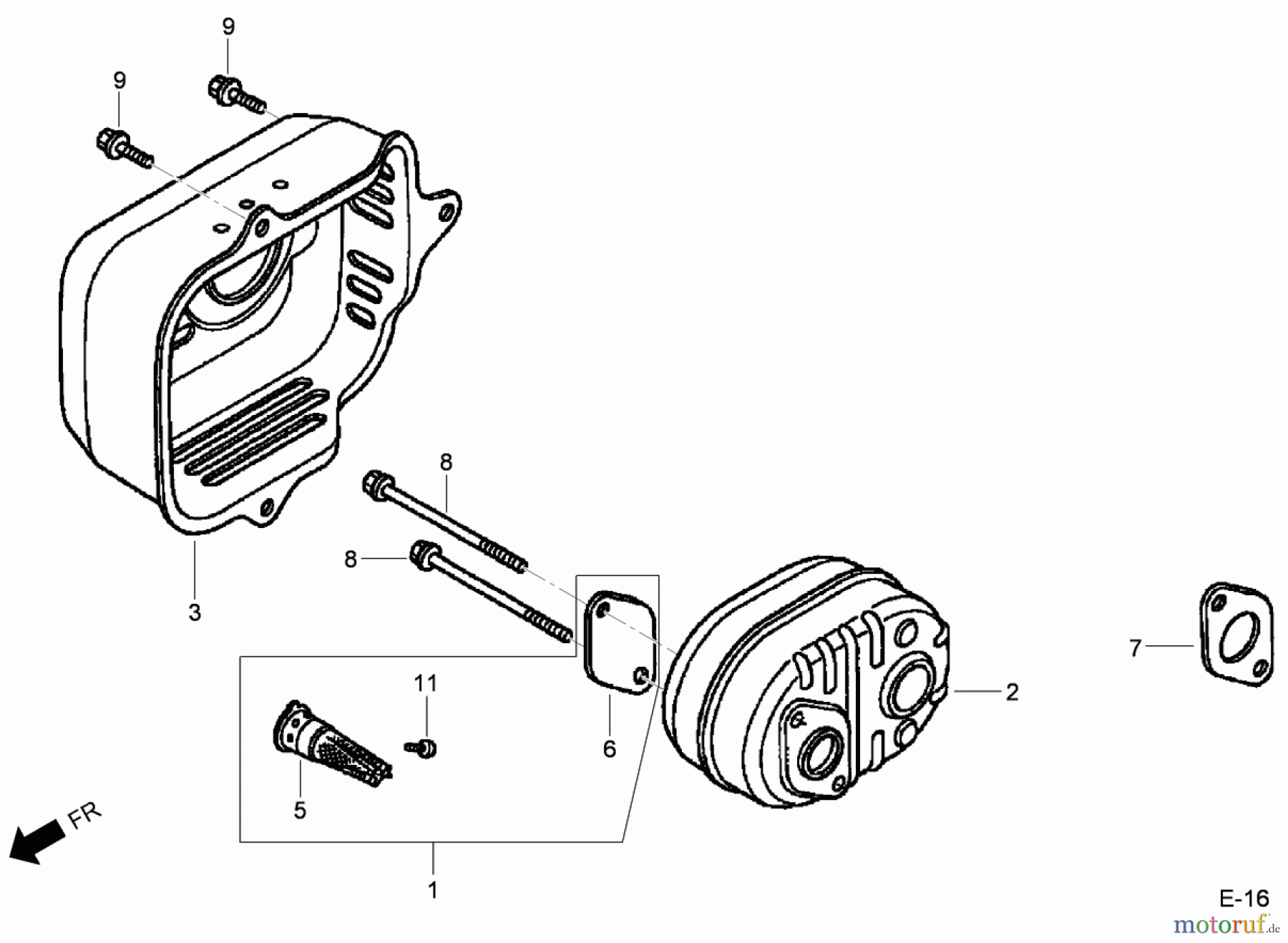  Toro Neu Mowers, Walk-Behind Seite 1 20192 - Toro Super Bagger Lawn Mower, 2009 (290000001-290999999) MUFFLER ASSEMBLY HONDA GCV160L AS3A