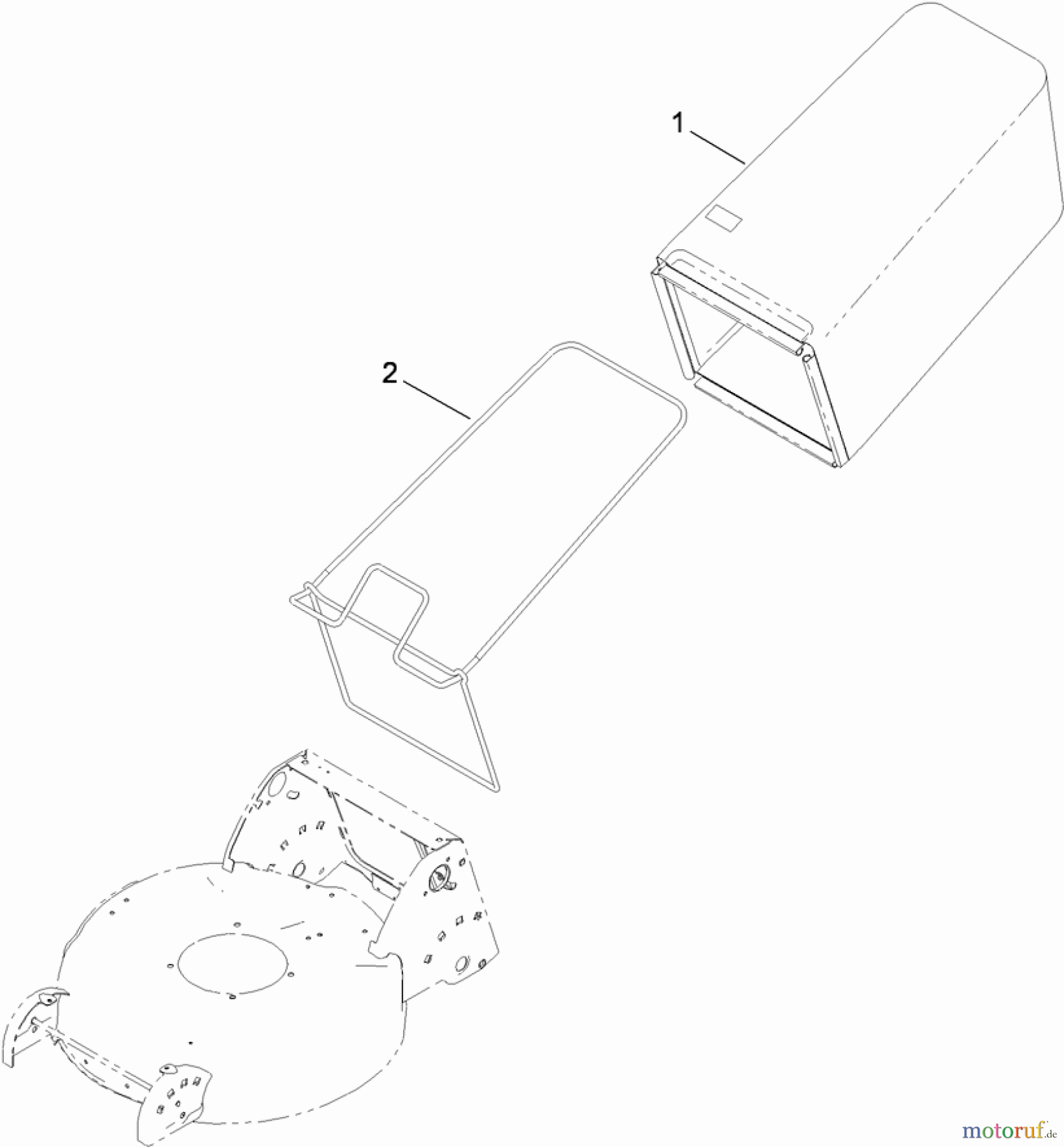  Toro Neu Mowers, Walk-Behind Seite 1 20192 - Toro Super Bagger Lawn Mower, 2009 (290000001-290999999) REAR BAG ASSEMBLY