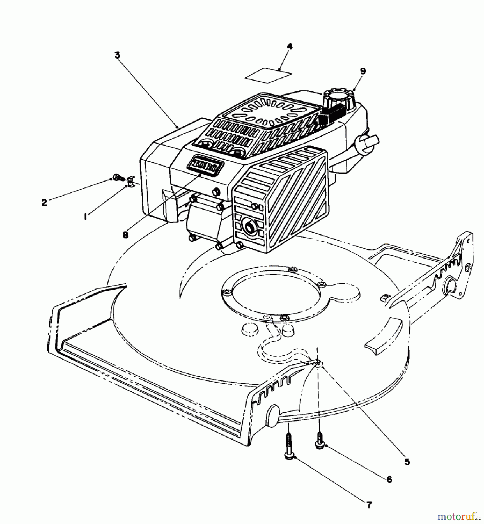  Toro Neu Mowers, Walk-Behind Seite 1 20210 - Toro Lawnmower, 1991 (1000001-1999999) ENGINE ASSEMBLY