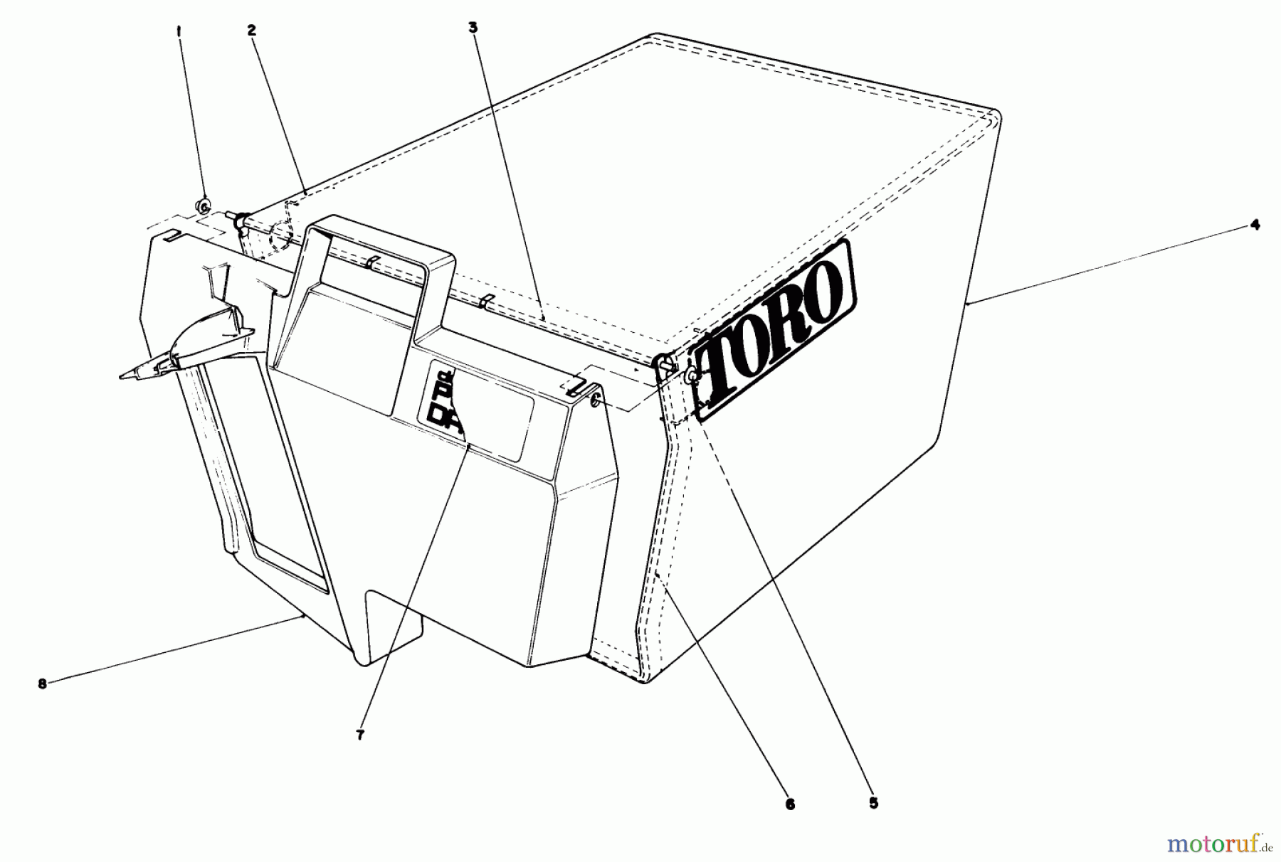  Toro Neu Mowers, Walk-Behind Seite 1 20216 - Toro Lawnmower, 1991 (1000001-1999999) GRASS BAG ASSEMBLY