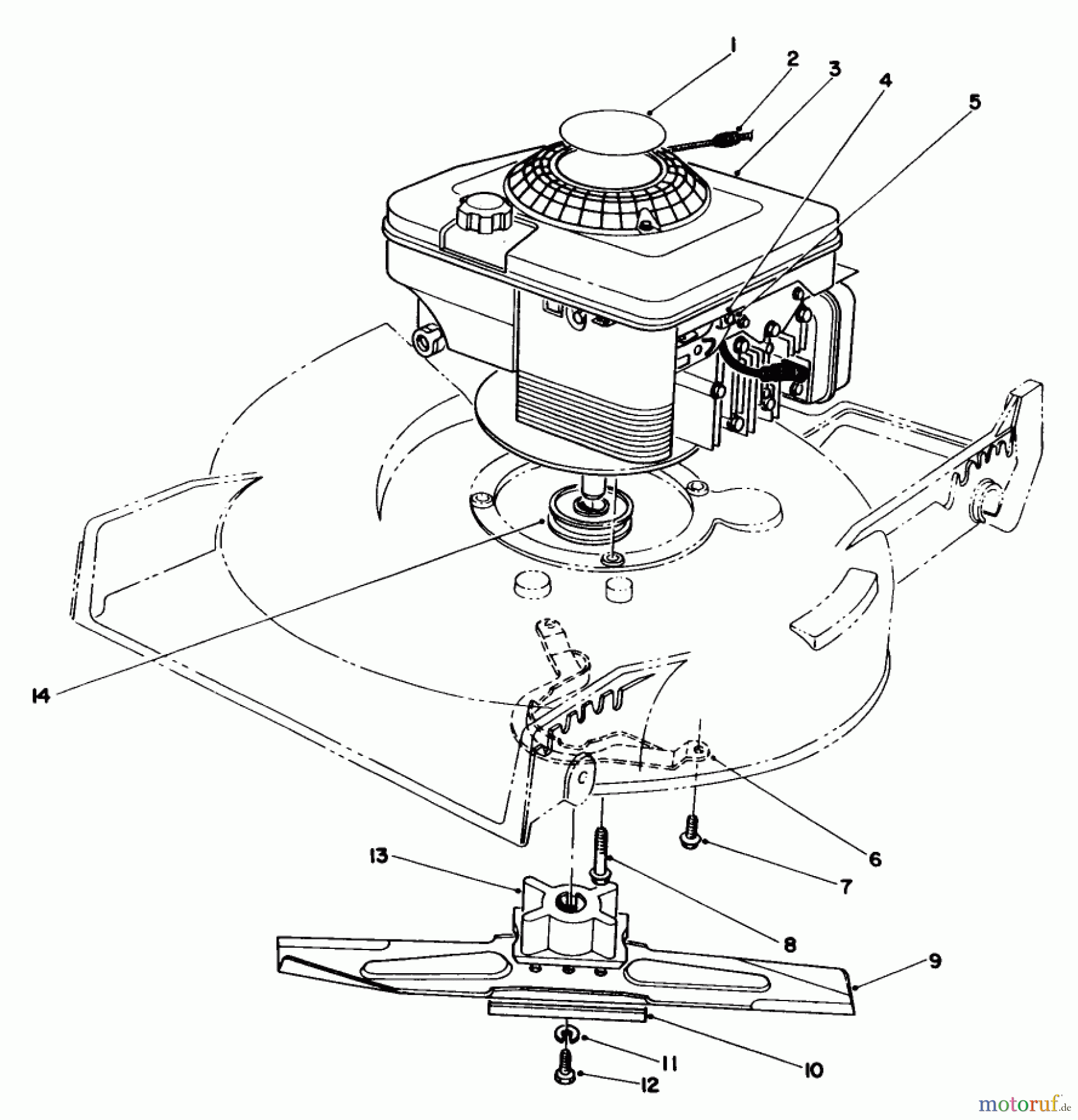  Toro Neu Mowers, Walk-Behind Seite 1 20218 - Toro Lawnmower, 1991 (1000001-1999999) ENGINE ASSEMBLY