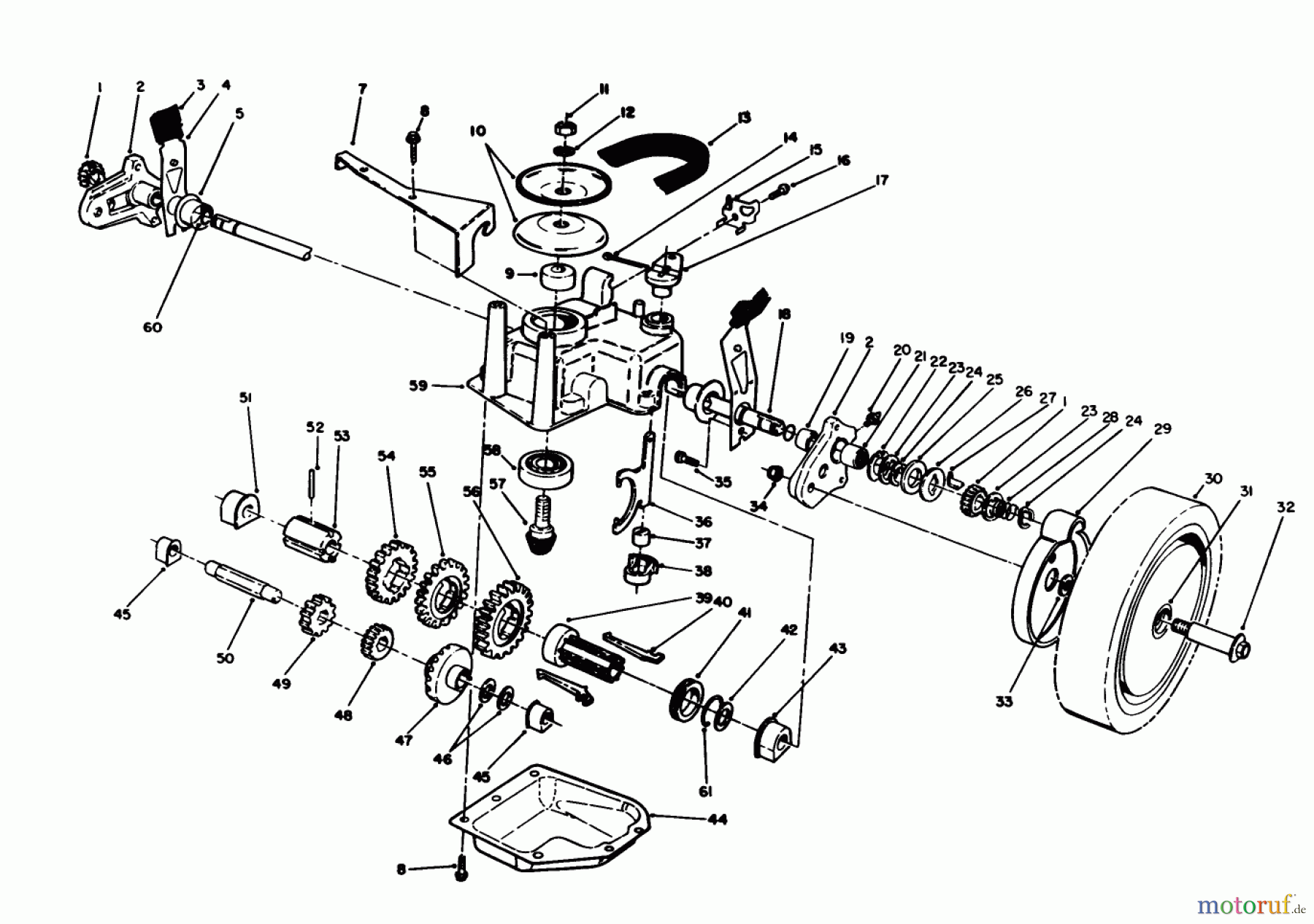  Toro Neu Mowers, Walk-Behind Seite 1 20324 - Toro Lawnmower, 1992 (2000001-2999999) GEAR CASE ASSEMBLY