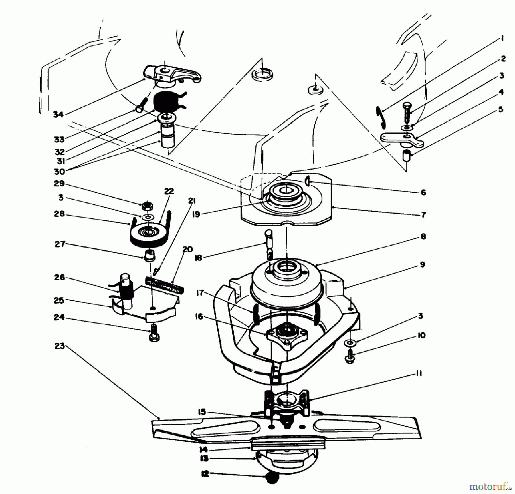  Toro Neu Mowers, Walk-Behind Seite 1 20325 - Toro Lawnmower, 1992 (2000001-2999999) BLADE BRAKE CLUTCH ASSEMBLY