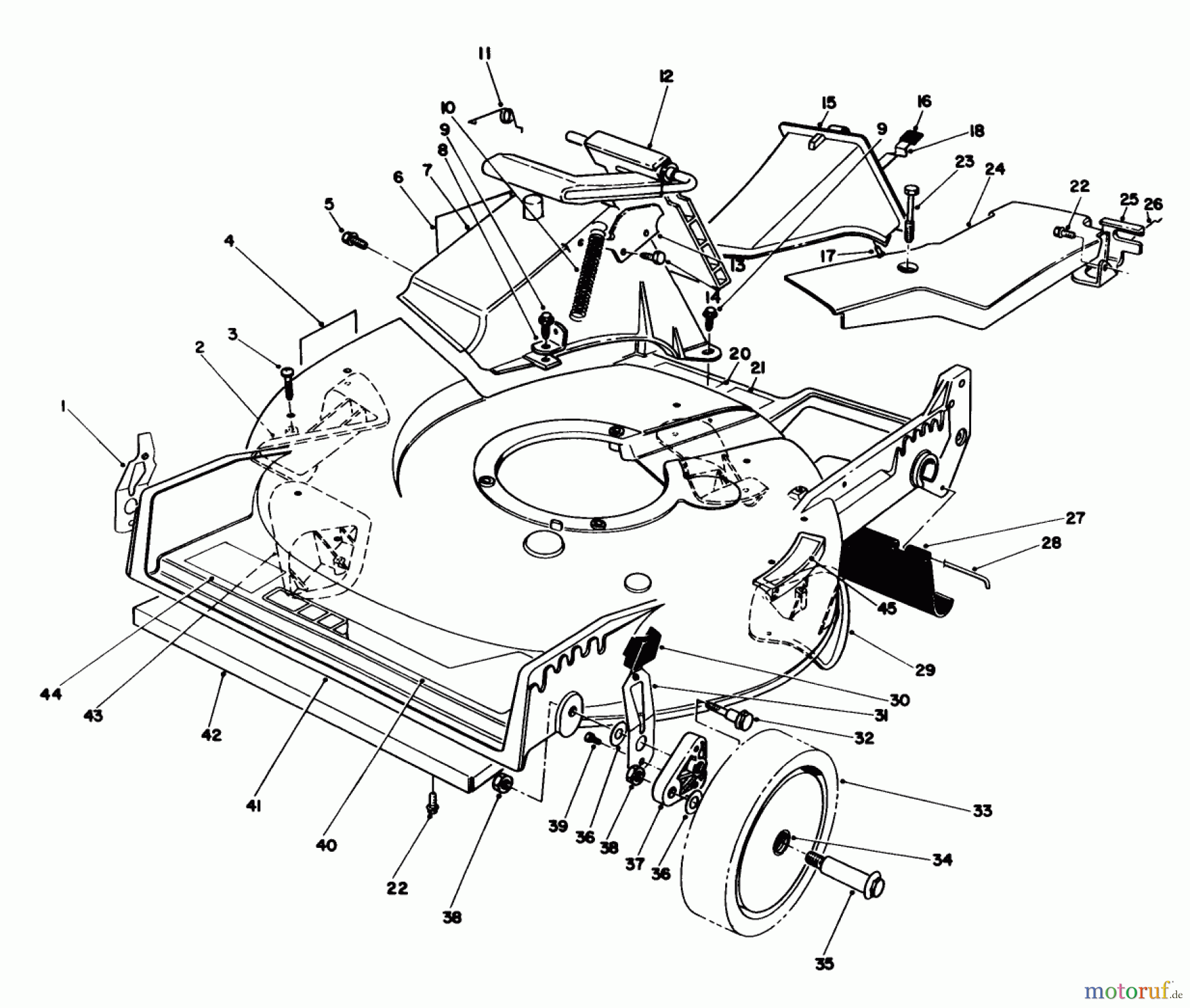  Toro Neu Mowers, Walk-Behind Seite 1 20328B - Toro Lawnmower, 1992 (2000001-2999999) HOUSING ASSEMBLY