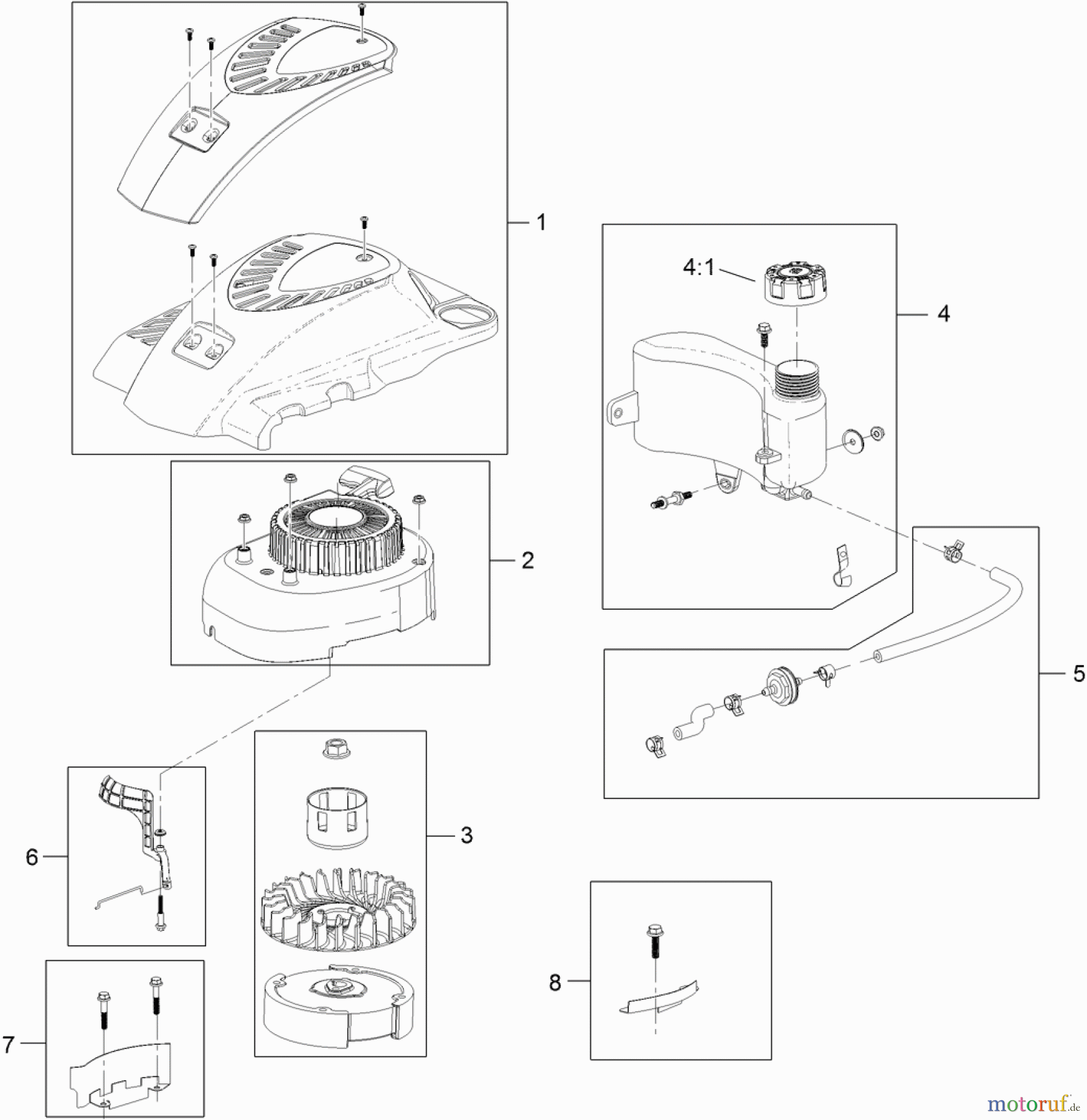  Toro Neu Mowers, Walk-Behind Seite 1 20383 - Toro Super Recycler Lawn Mower, 2012 (SN 312000001-312999999) ENGINE ASSEMBLY NO. 1